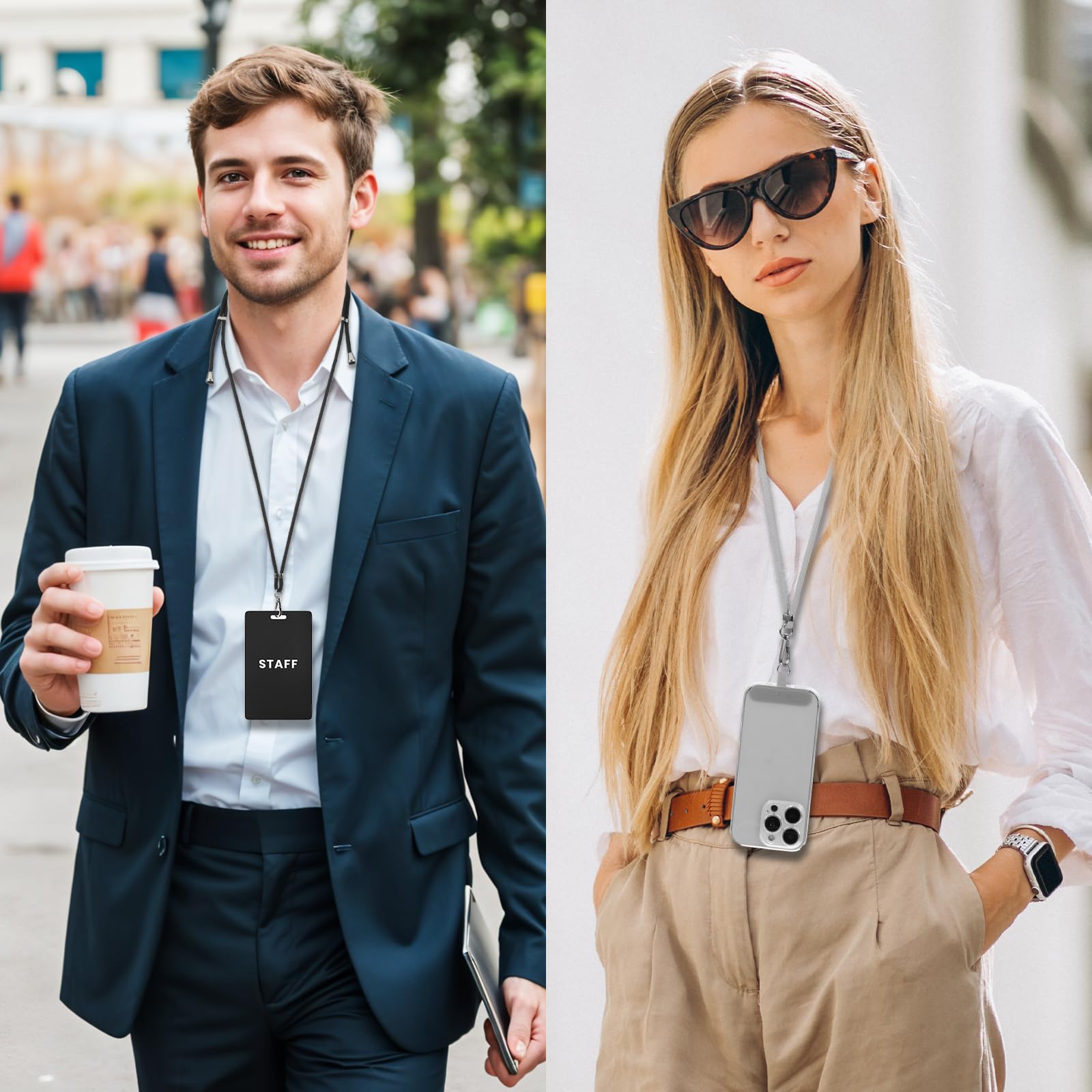 Ybeaty 4 Pcs Phone Lanyard Adjustable Removable Universal Compatible Cell Phone Lanyards Multifunctional Crossbody Patch Lanyard