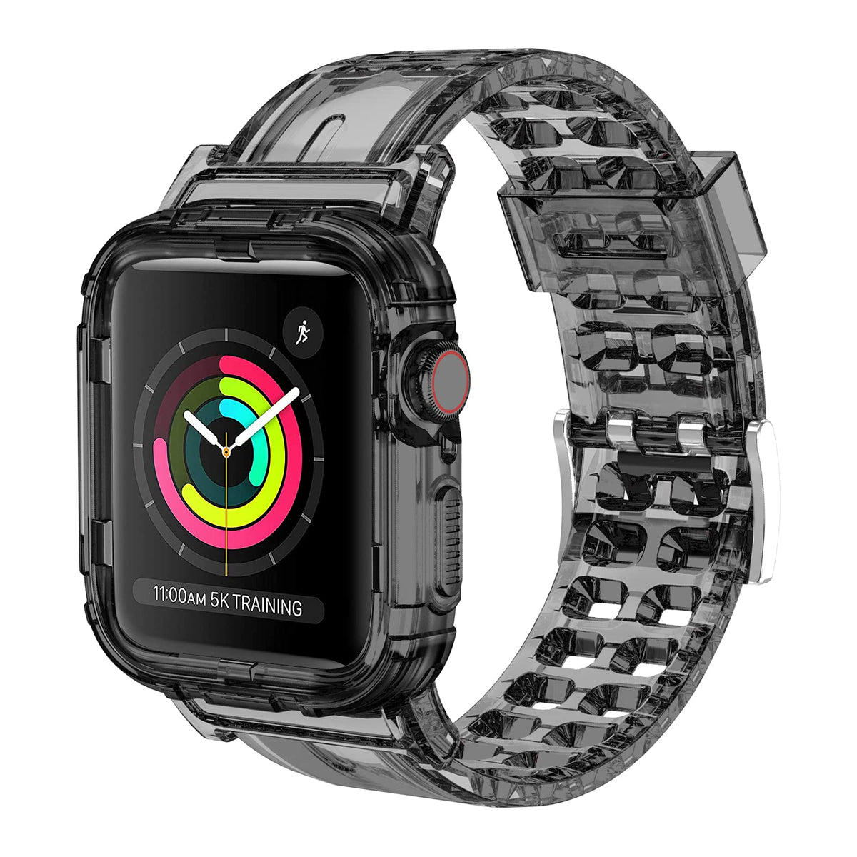 Zafolia Clear Watch Band Compatible With Apple Watch Series 8 7 6 5 4 3 2 1 Se Band 42Mm 44Mm 45Mm With Protective Bumper Case T
