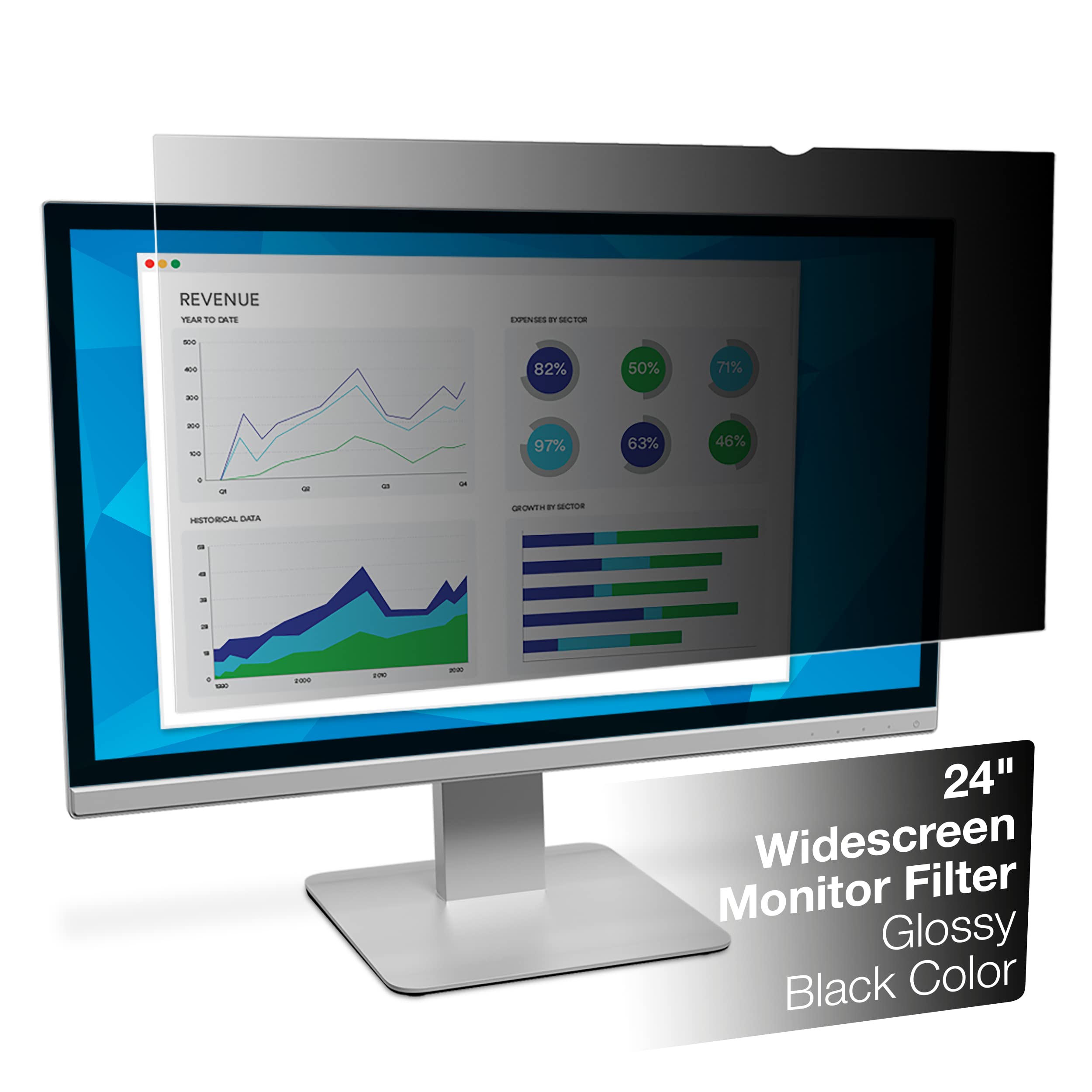 3M Privacy Filter For 24.0 Inch Widescreen Monitor, Reversible Gloss/Matte, Reduces Blue Light, Screen Protection, 16:9 Aspect R
