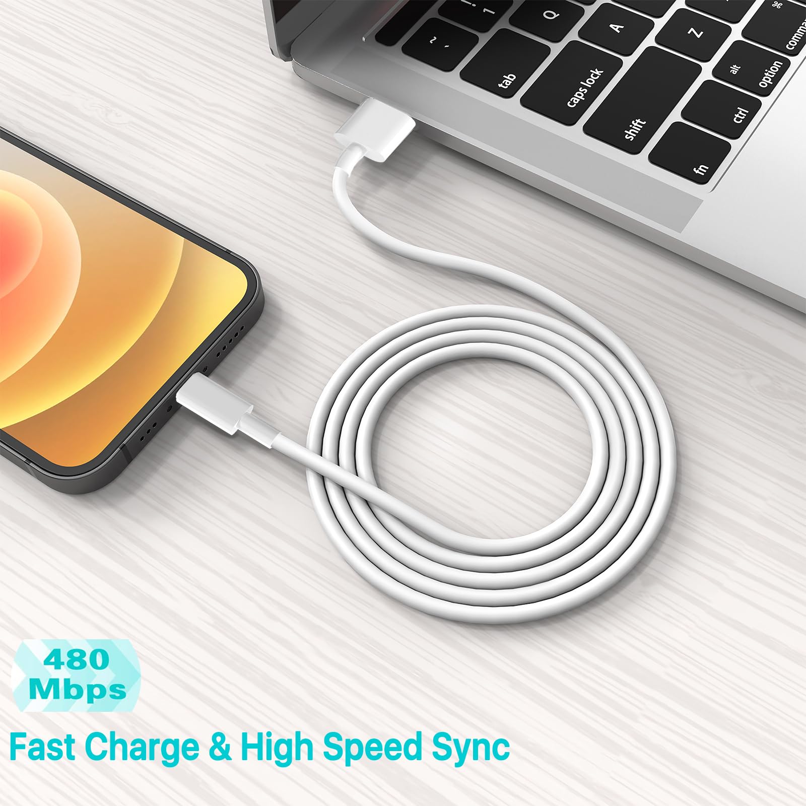 Iphone Charger, Apple Mfi Certified] Aeaoa 2Pack 6Ft Usb To Lightning Cable Power Fast Charging Data Sync Transfer Cord Compatib