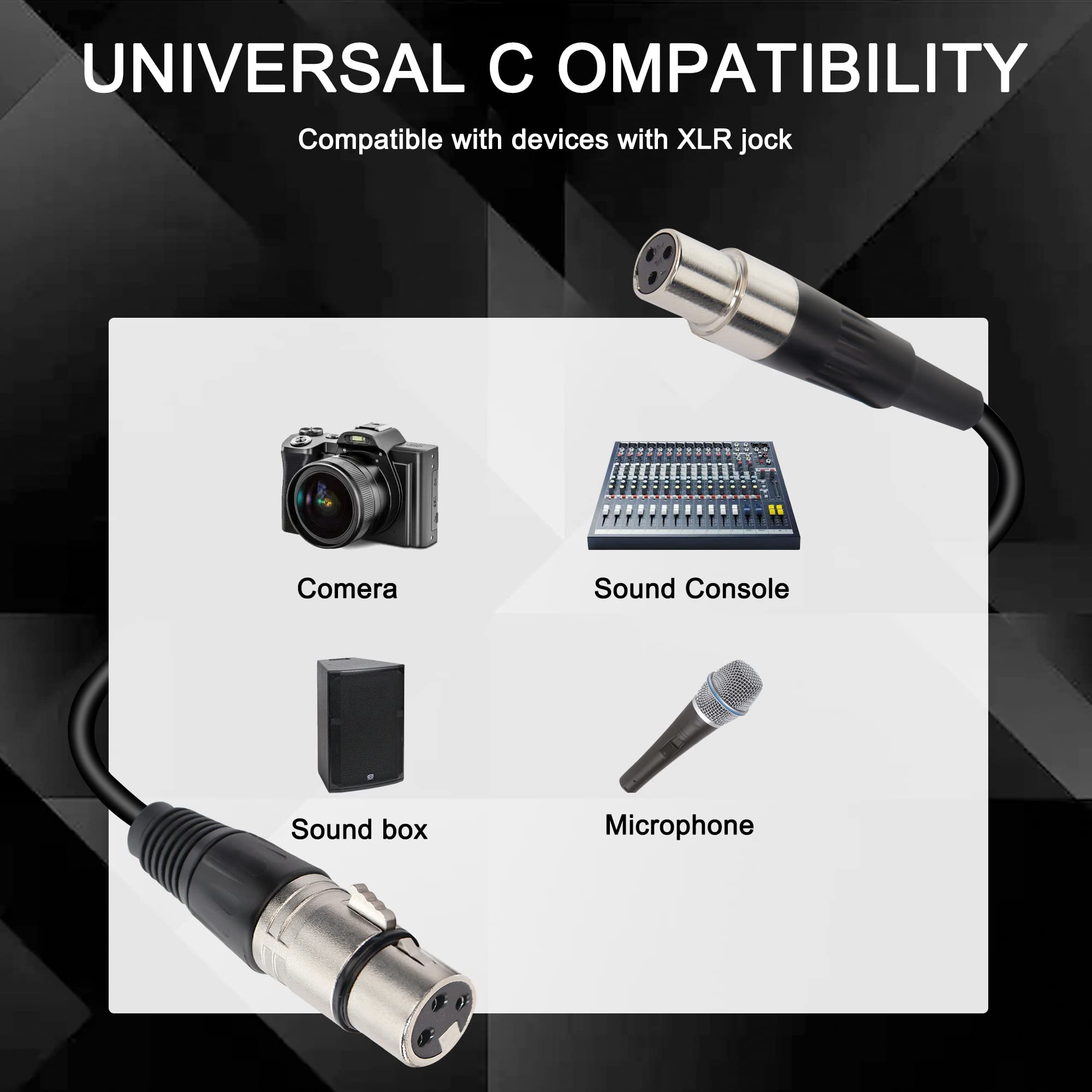 Meiriyfa Mini Xlr Microphone Cable, 3Pin To 3Pin For Bmpcc 4K Camera, Video Assist 4K & 8K (1Ft/0.3M)