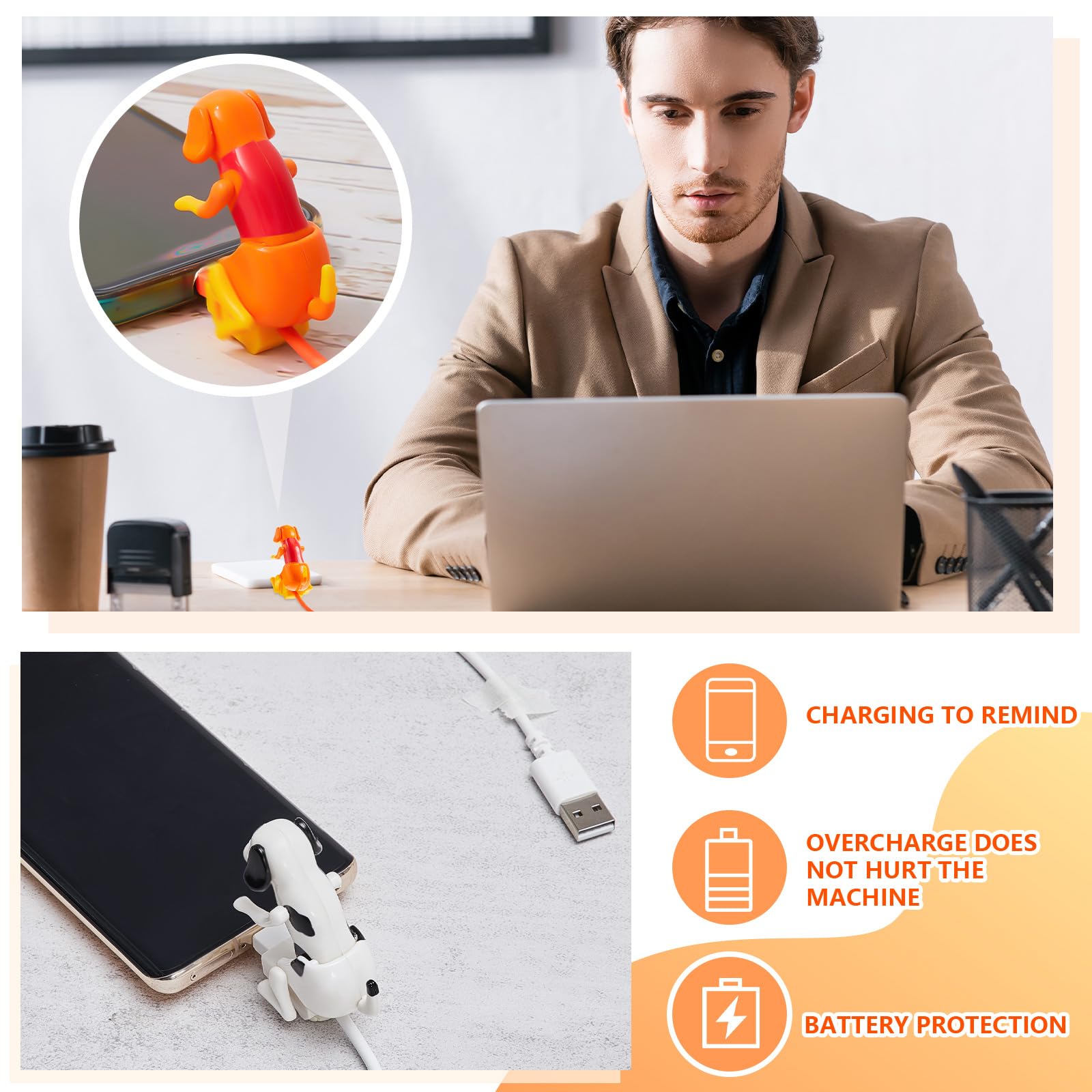 Frienda 2 Pcs Dog Charging Cable Graduation Season Gifts Presents Smartphone Usb Data Transmission Dog Cable For Charging Of Pho
