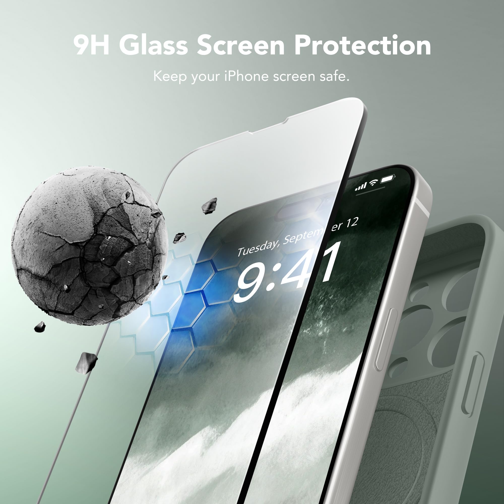 Suydanbox Magnetic For Iphone 15 Pro Case, Compatible With Magsafe, [Full Camera Protection][2 Screen Protectors] Silicone Shock