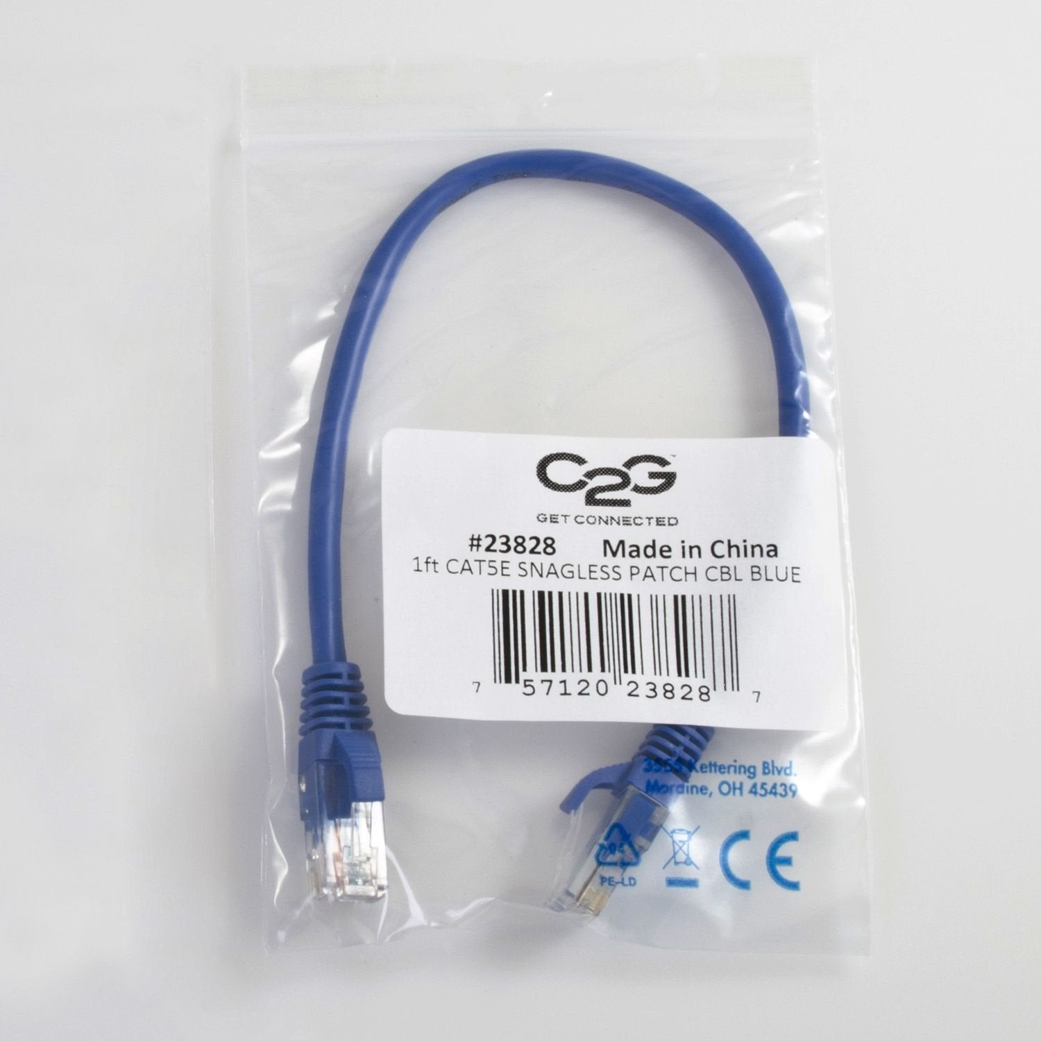 C2G/Cables To Go 22146 Cat5E Snagless Unshielded (Utp) Network Patch Cable, Blue (75 Feet/22.86 Meters)