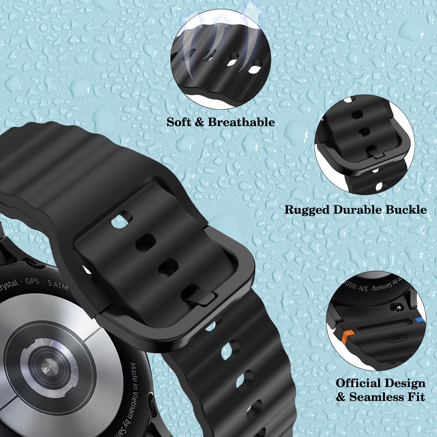 6-Pack Sport Band For Samsung Galaxy Watch 7 Band 40Mm 44Mm