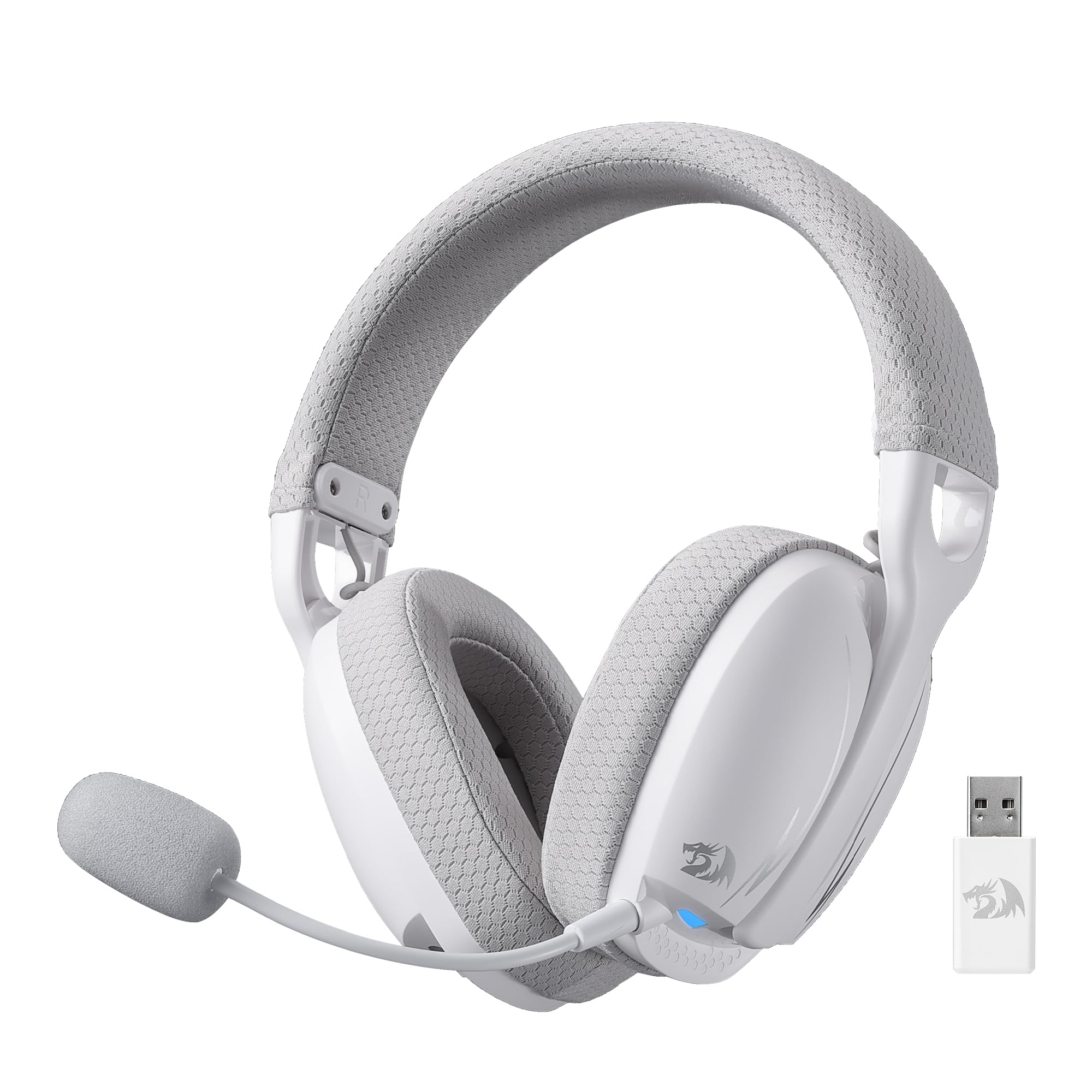 Redragon H878 3-Mode Wireless Blue Lighting Gaming Headset - Lightweight - 7.1 Surround Sound - 40Mm Drivers - Detachable Microp