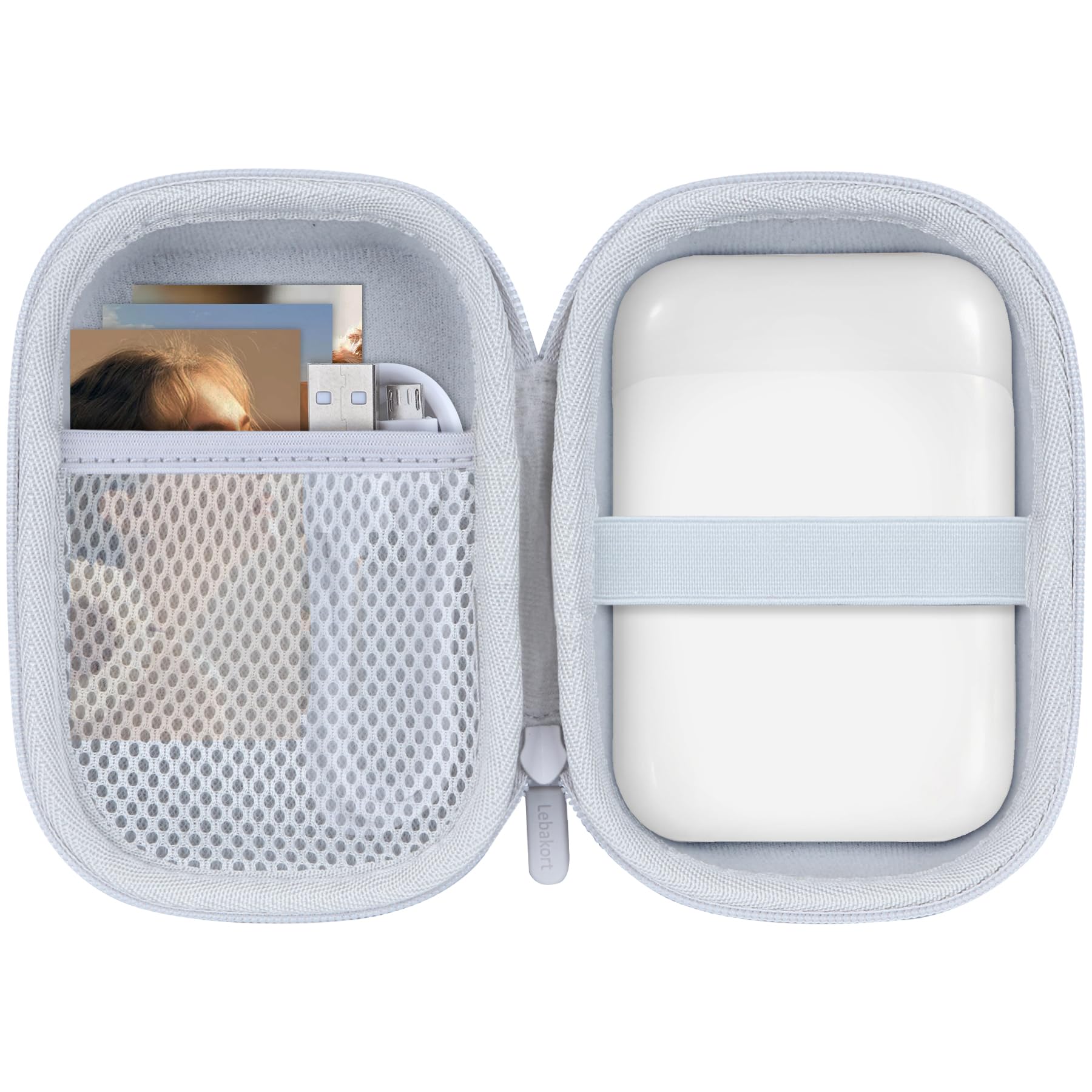 Lebakort Storage Case Compatible with Liene 2x3 Photo Printer Mini Instant Portable Color Mono Photo Printer (Off White Case)