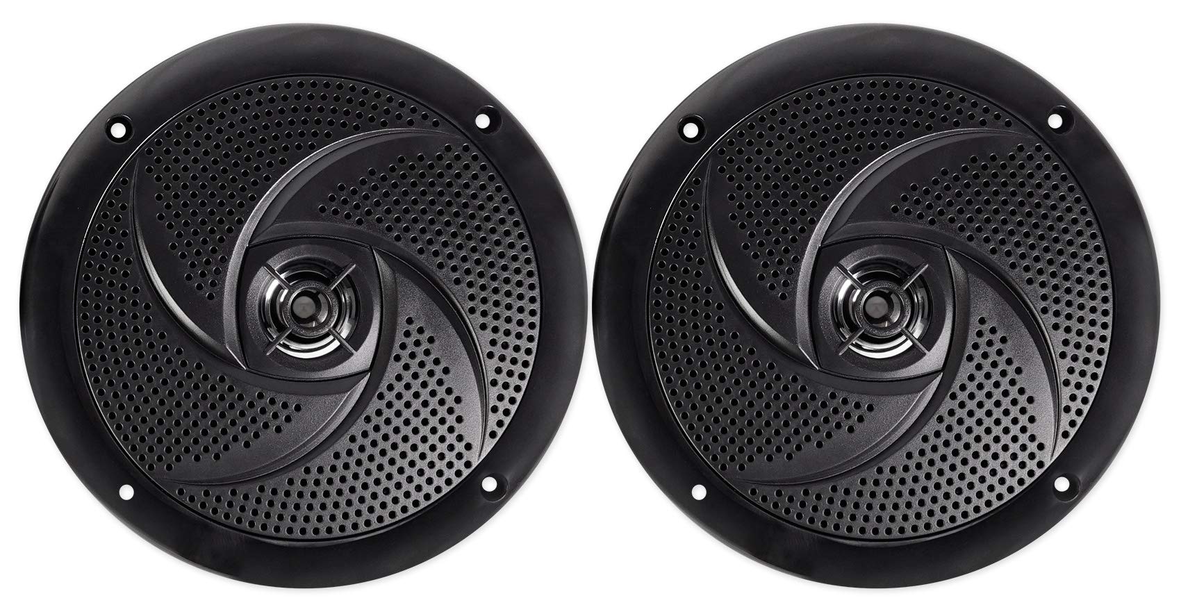 Rockville Pair Rsm65B 6.5 320 Watt Waterproof Shallow Slim Marine Boat Speakers Black
