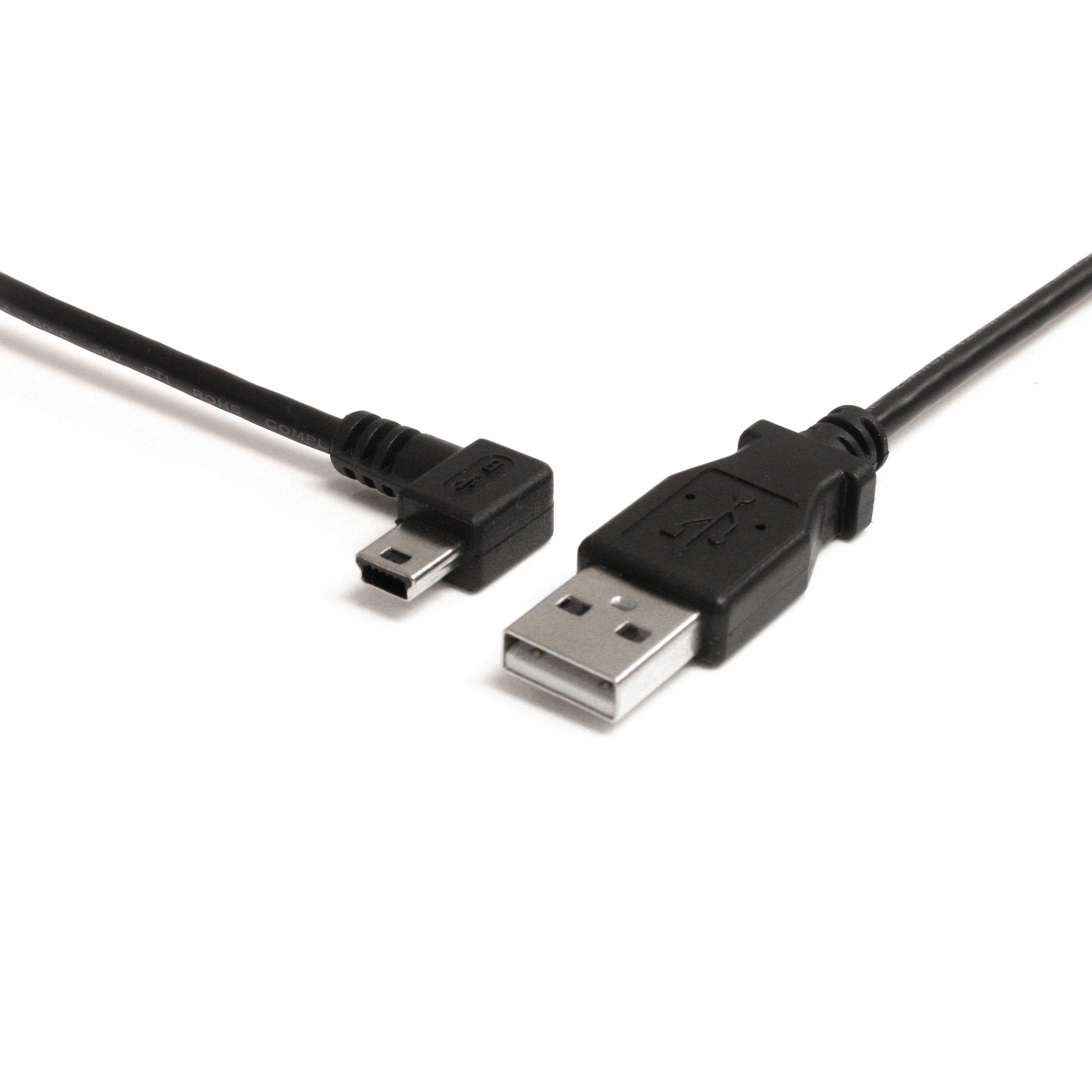 Startech.Com 3 Ft. (0.9 M) Left Angle Mini Usb Cable   Usb 2.0 A To Left Angle Mini B   Black   Mini Usb Cable (Usb2Habm3La)
