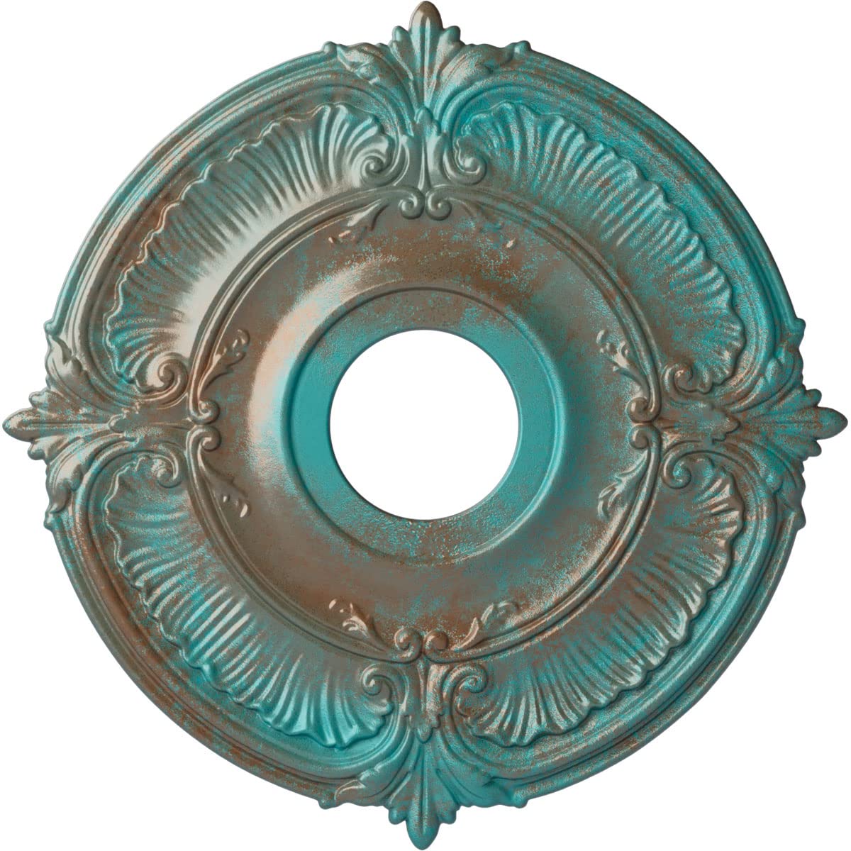 Ekena Millwork CM18ATCGSDecorative Ceiling Medallions Modeled After Original Historical Patterns & Designs, Copper Green Patina