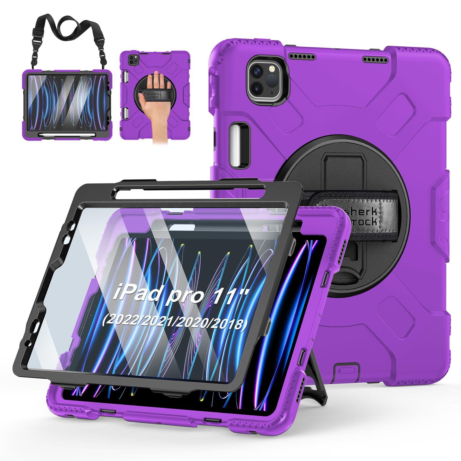 Case For Ipad Pro 11 Inch 2022/2021/ 2020/2018: Silicone Cover For Ipad 11 Inch 4Th/ 3Rd/ 2Nd/ 1St/ Generation With Screen Prote