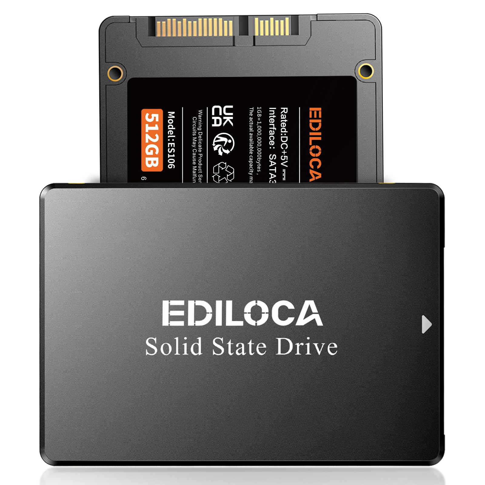 Ediloca Es106 512Gb Ssd Sata Iii 2.5'' 3D Tlc Nand Flash Internal Hard Drive, Up To 550Mb/S Read, Upgrade Pc Or Laptop Memory An