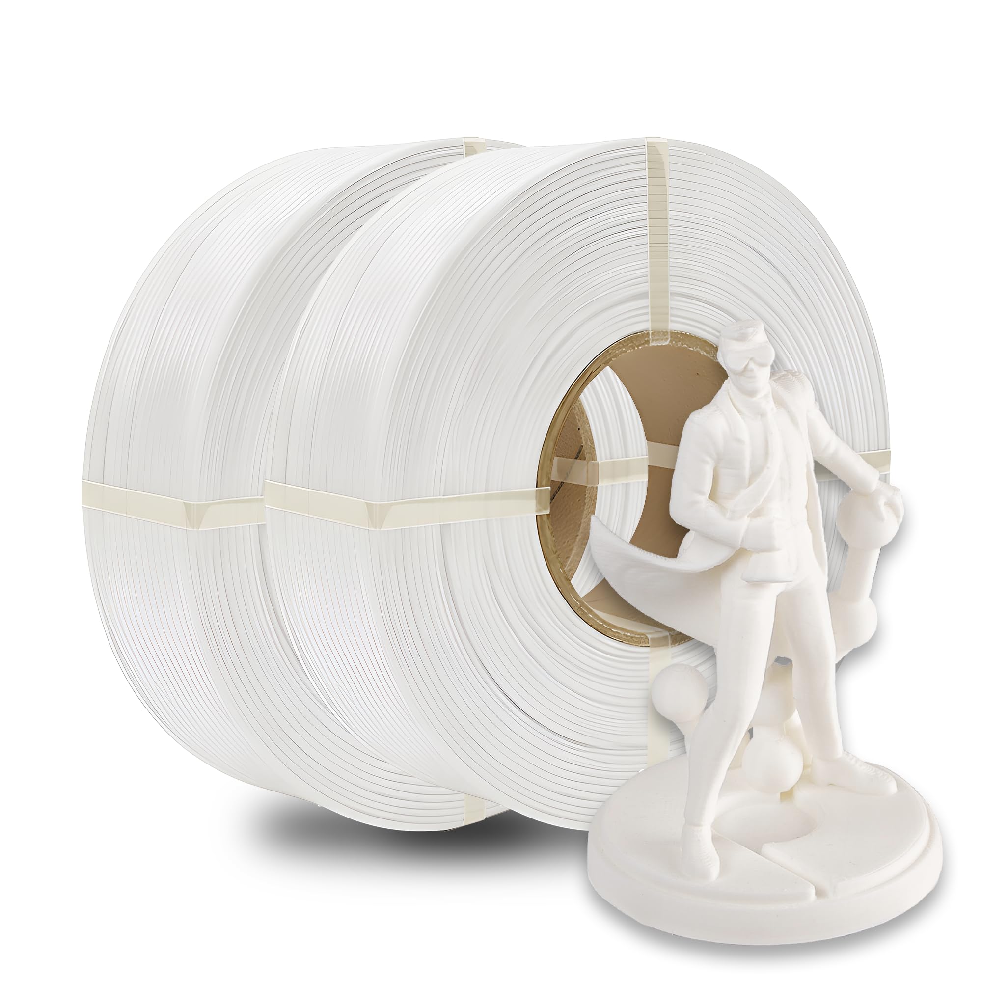 Polymaker Panchroma Refill Spool White PLA Filament 2KG Bundle, 2x1kg 3D Printing Filament Refill, Compatible with All Reusable 