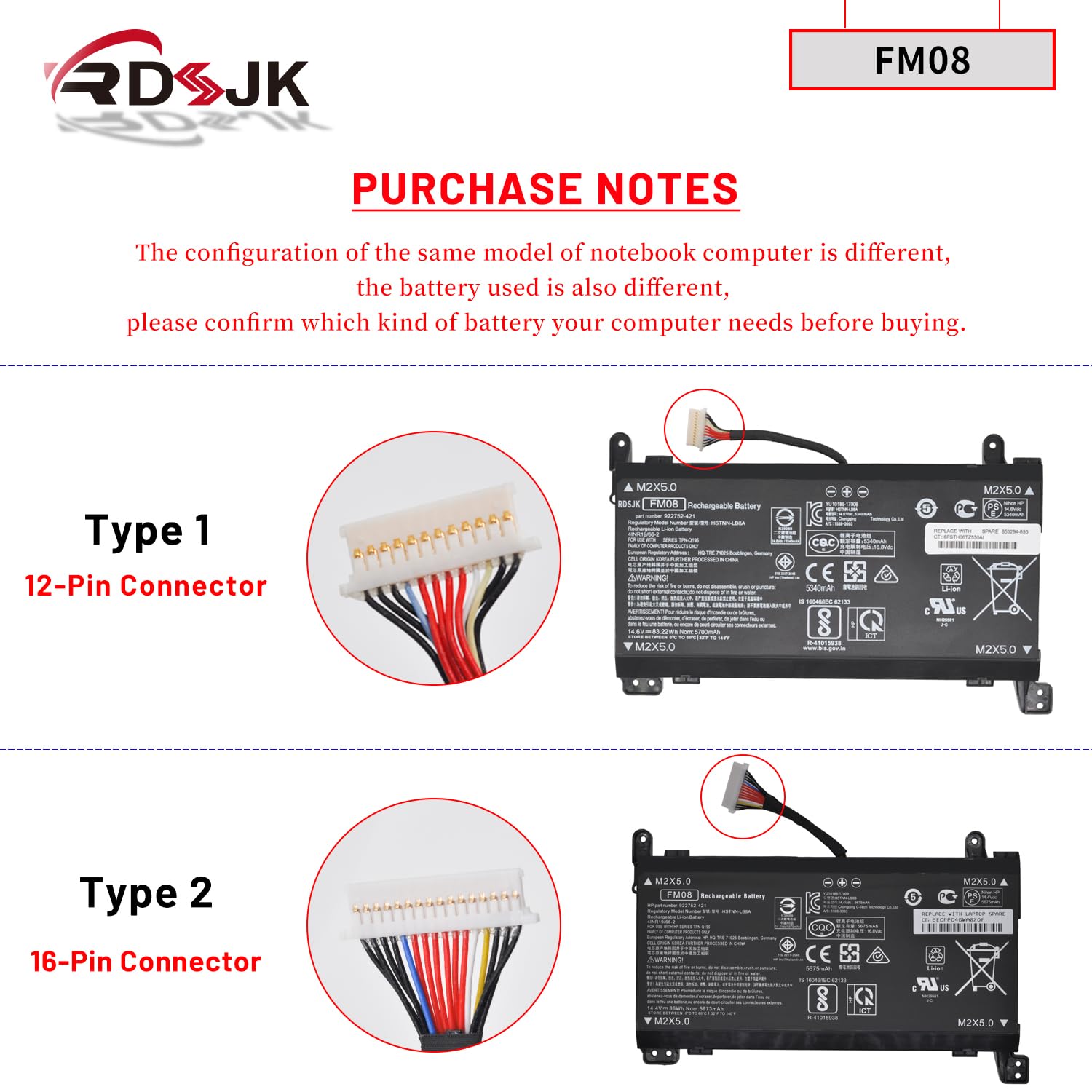 Fm08 Laptop Battery For Hp Omen 17 An008Ca 17 An013Tx 17 An014Tx 17 An014Ng 17 An020Ca 17 An030Ca 17 An124Cl Hstnn Lb8B 922752 4