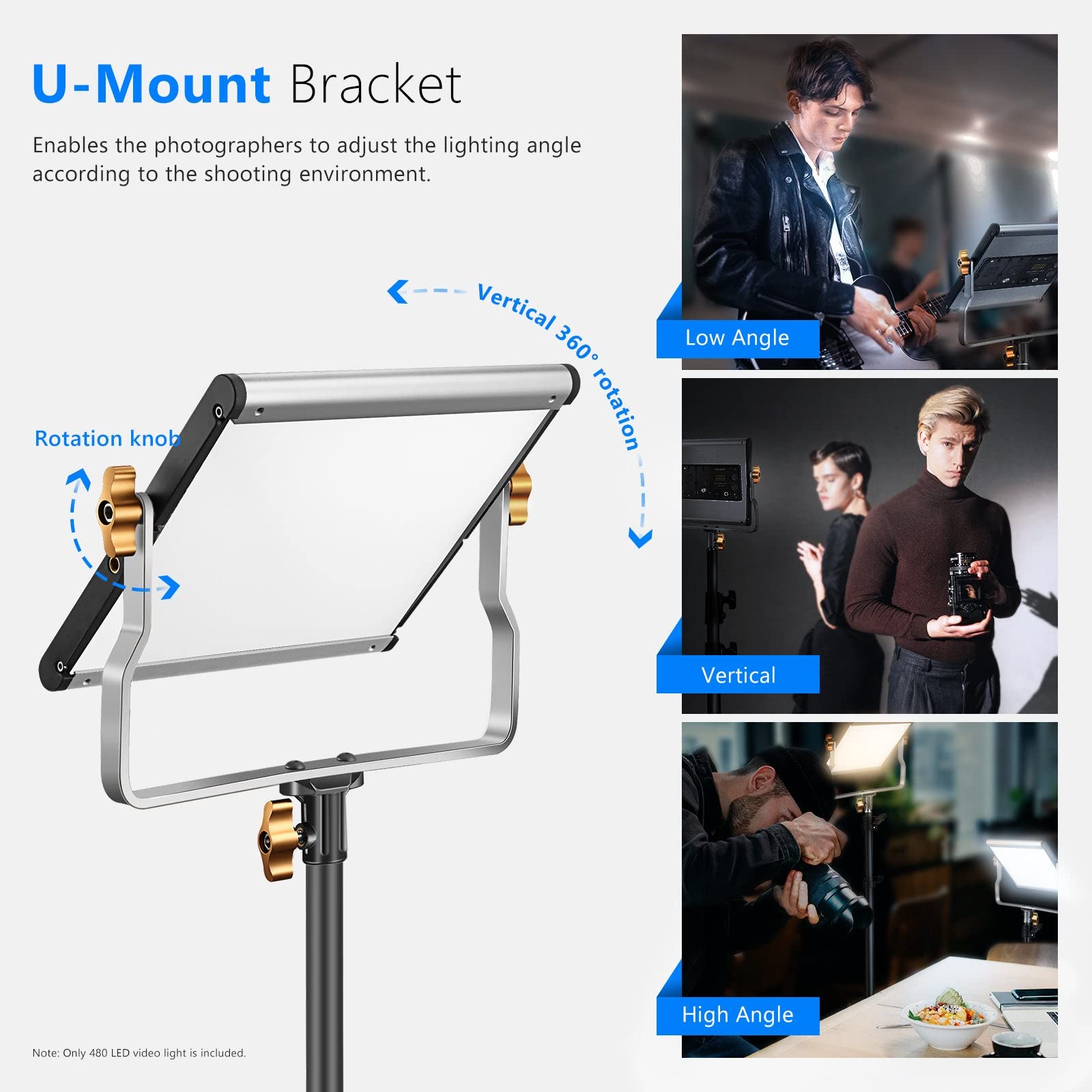 Neewer Dimmable Bi Color Led With U Bracket Professional Video Light For Studio, Youtube Outdoor Video Photography Lighting Kit,