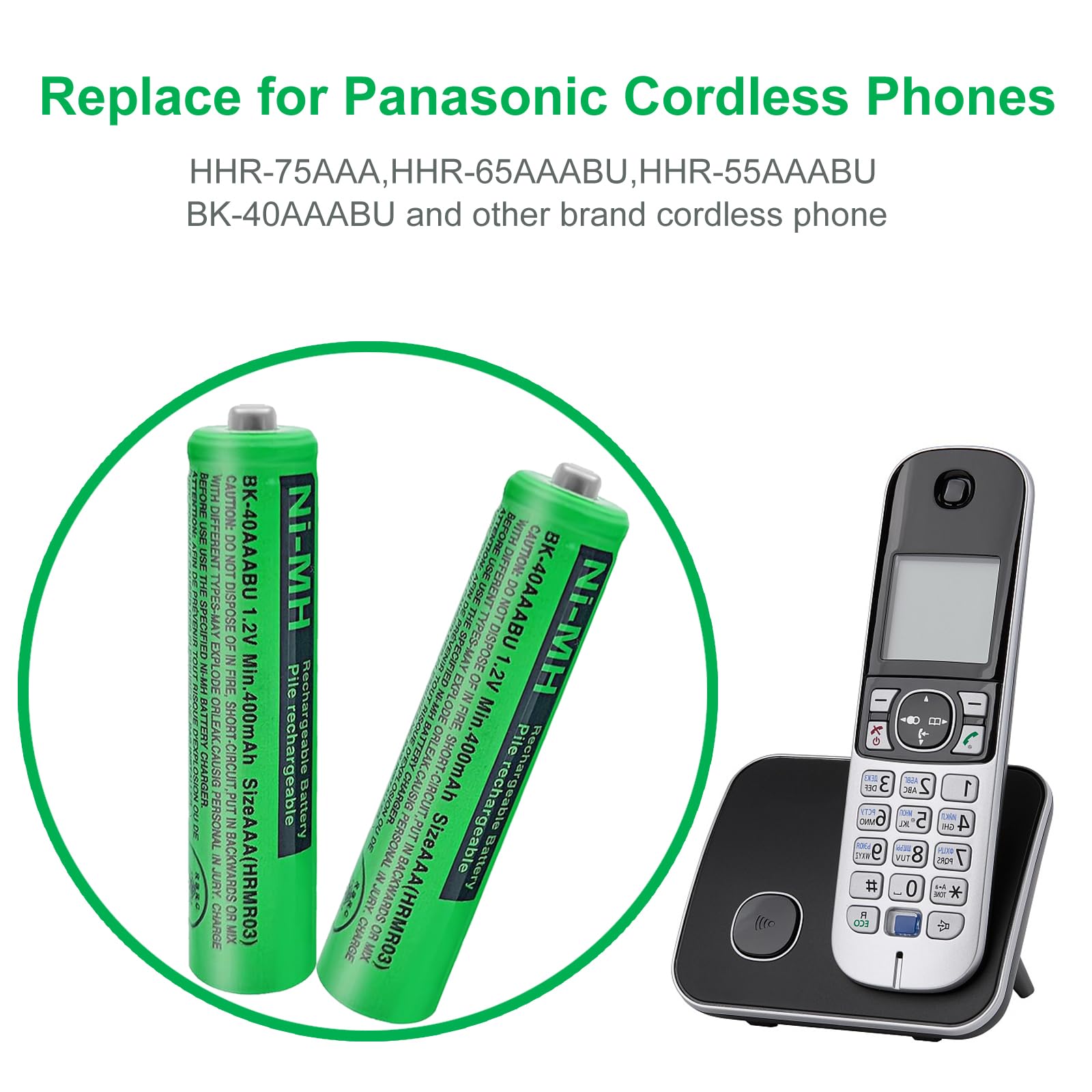 Osim 4Pack Bk 40Aaabu Ni Mh Aaa Rechargeable Batteries 1.2V Aaa Ni Mh Rechargeable Batteries 400Mah For Cordless Phones, Remote