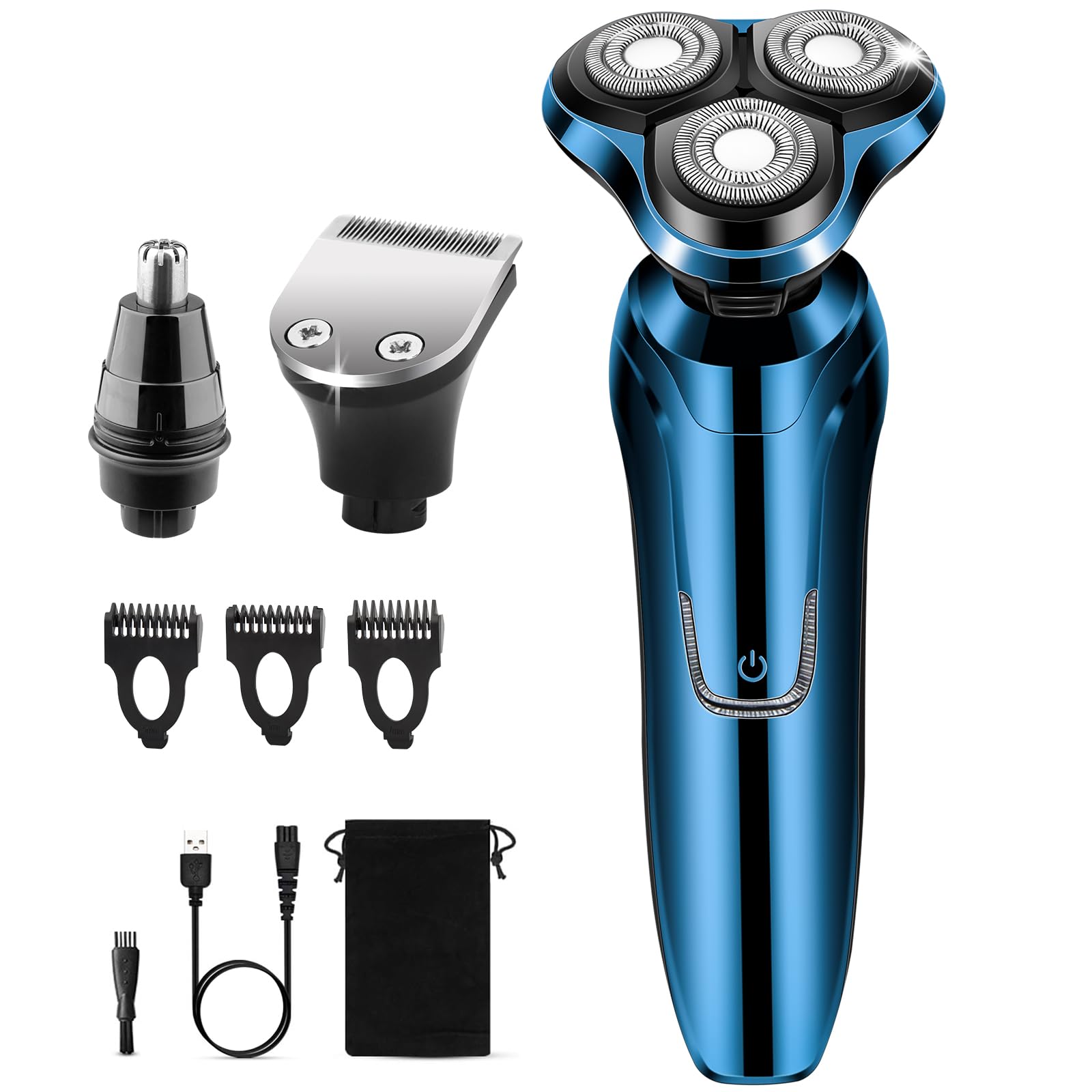 Electric Razor For Men, 2024 Mens Electric Shavers Rotary Replacement/Waterproof/Rechargeable, Electric Shaver For Men Cordless