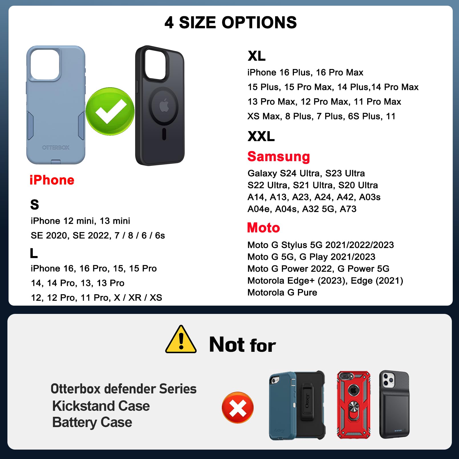 Ykooe Cell Phone Holster Compatible With Iphone 16/15/14/13/12 Pro Max & Plus Models - Belt Clip And Card Holder, Black, Xl