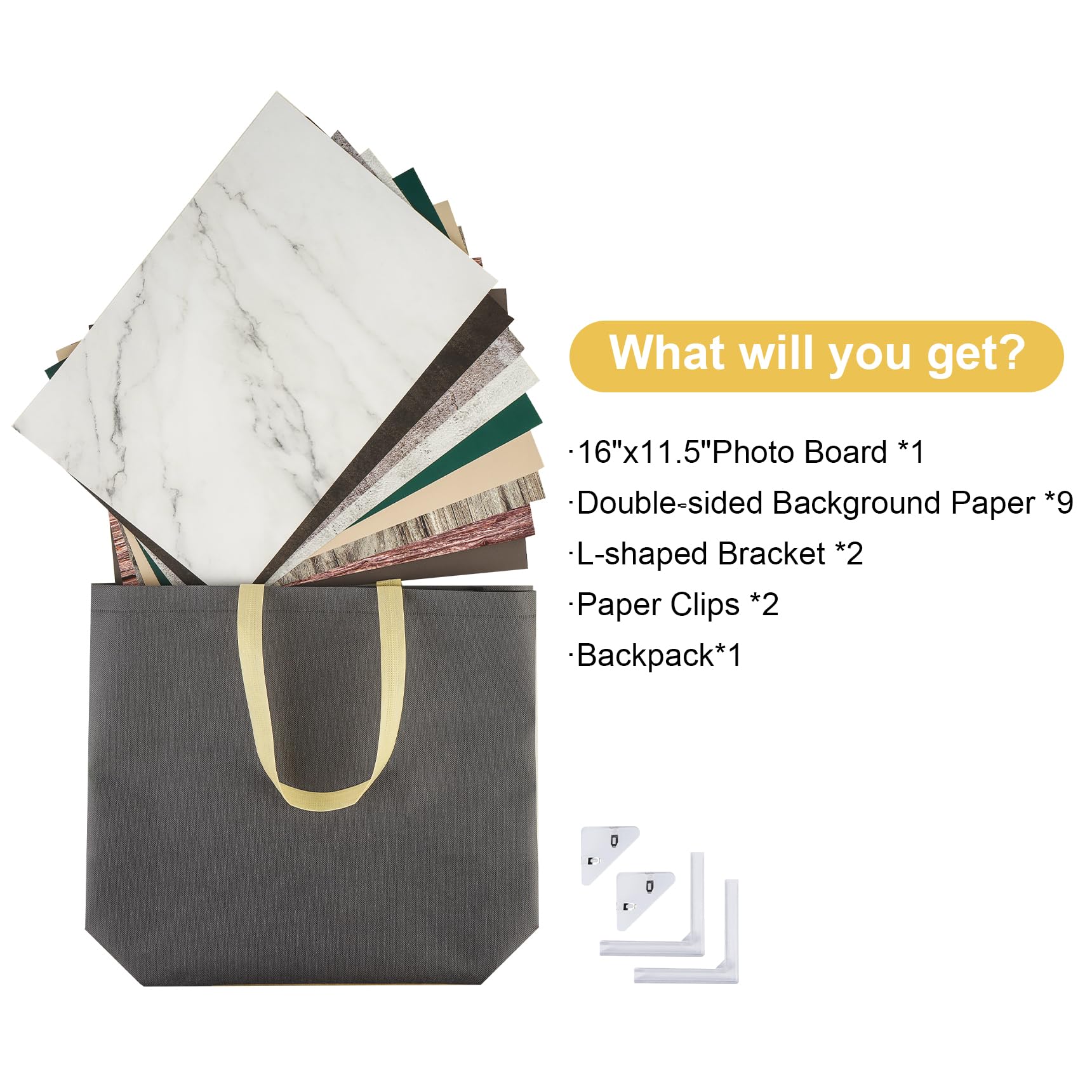 Meking 9Pcs 18Patterns Small Product Photography Backdrop Kit Photo Backdrop Board For Food Photography   Double Sided Tabletop