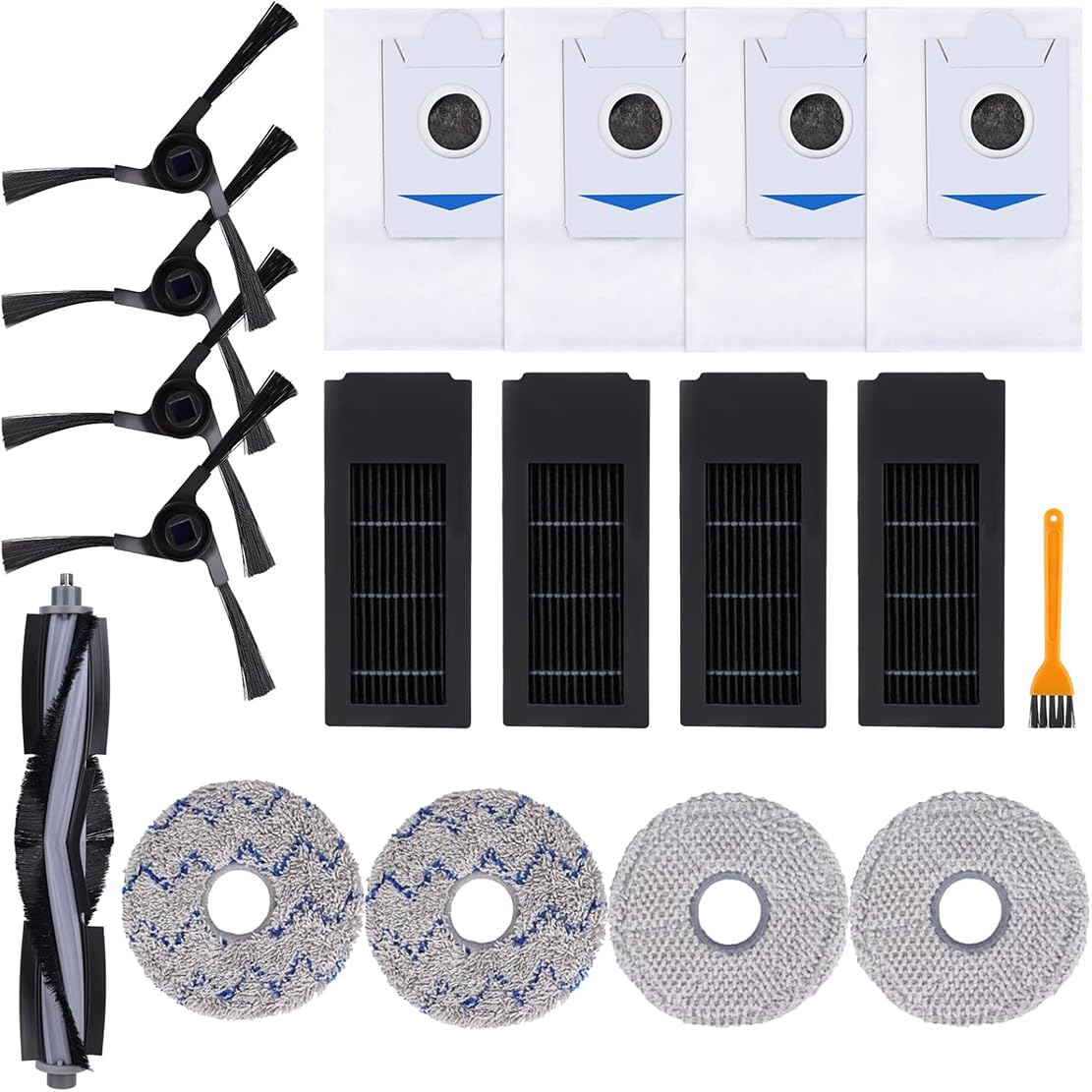 Replacement Parts for ECOVACS DEEBOT X2 Omni / X2 / X2 Pro Robot Vacuum  Spare Accessories Kit  Include 1 Main Brush 4 Side Br