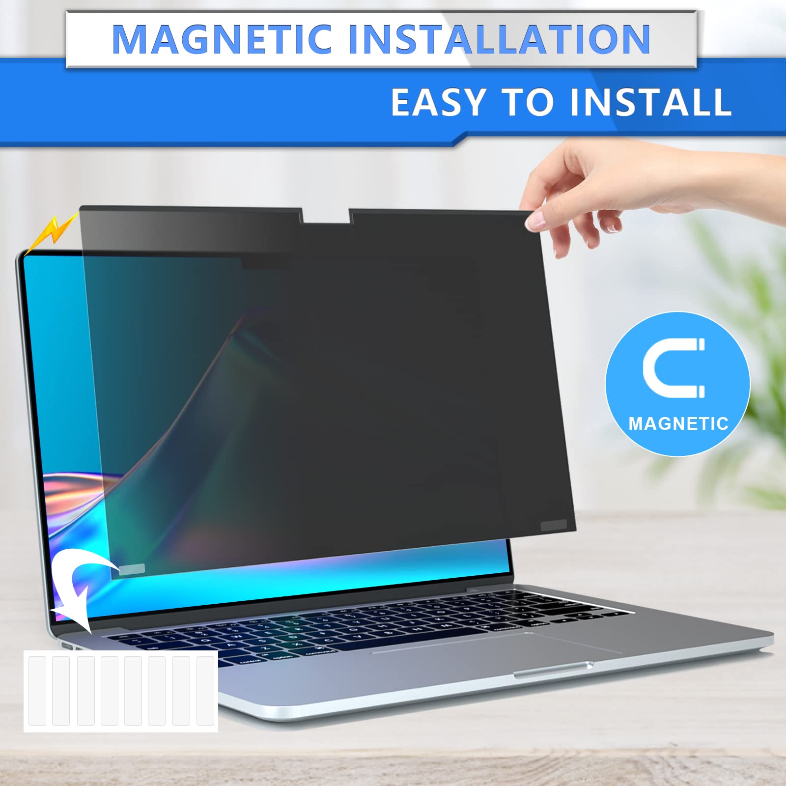 Macbook Pro 14 Privacy Screen, Magnetic Removable Privacy Screen Compatible With Macbook Pro 14 Inch 2021~2023 (M3 /M2/M1 Chip/A