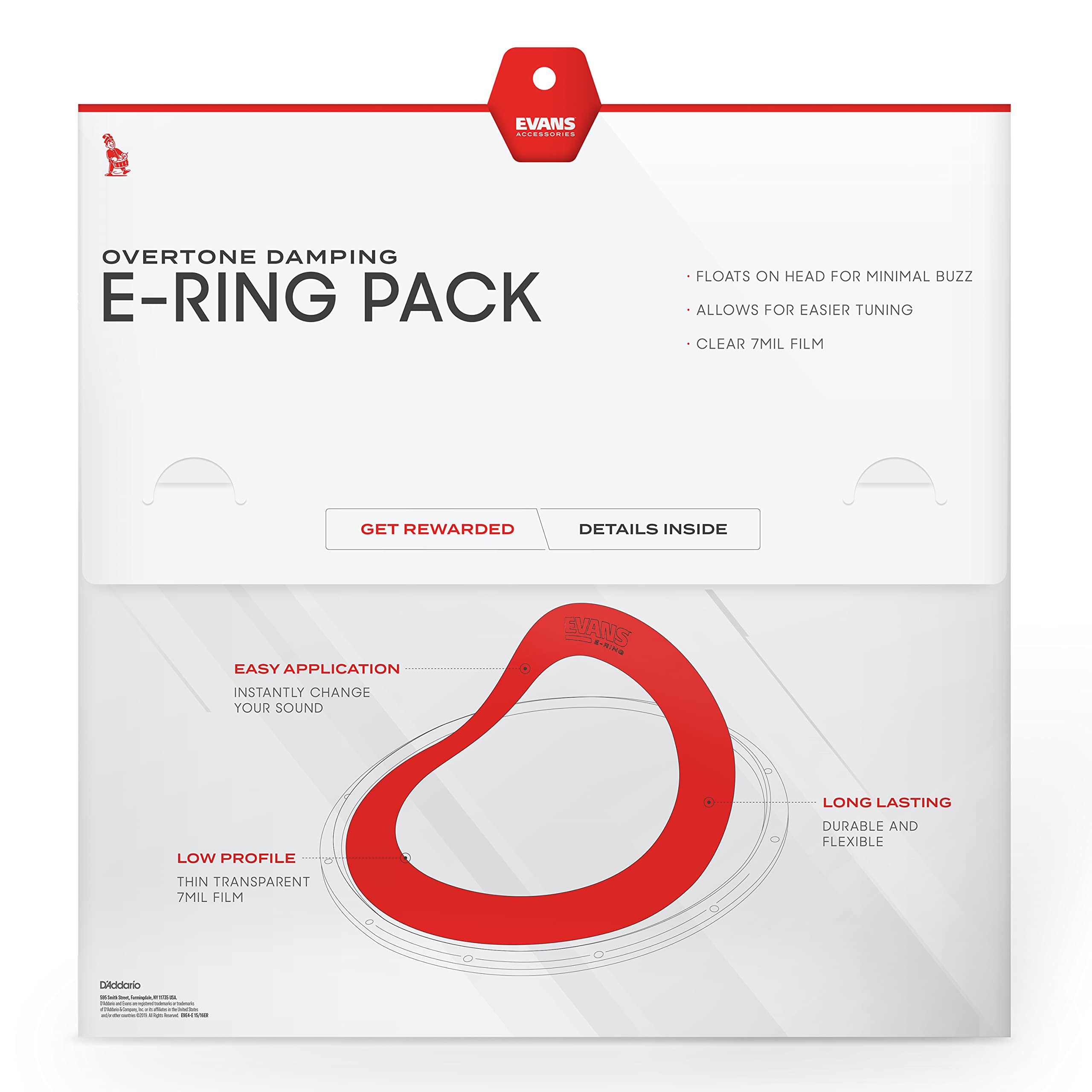 Evans 2 Inch E Ring 10 Pack, 15 Inch
