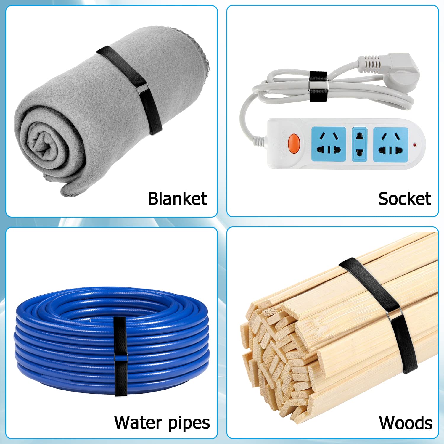 Nearockle 36Ft Hook And Loop Straps, Adjustable Cut To Length Cable Straps, 3/4 Inch Reusable Nylon Fastening Tape Cable Ties Fo