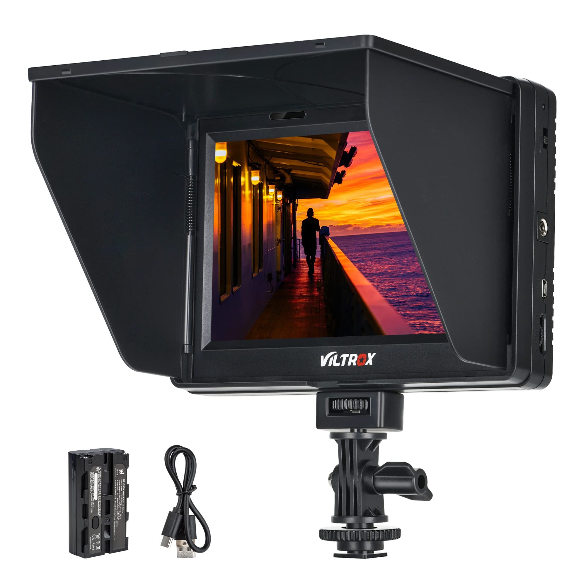 Viltrox Dc70 Ii 7 Inch Camera Video Monitor, 4K Camera Field Monitor Kit With Hdmi Av Input/Output For Canon Nikon Sony Dslr Ca