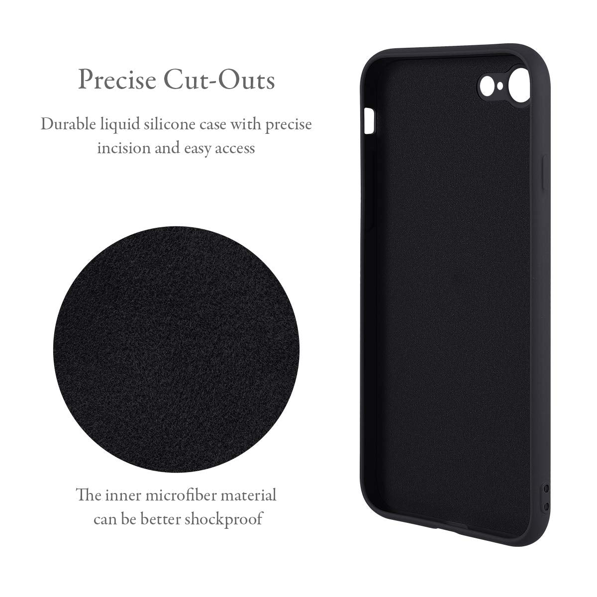 Ueebai Case For Iphone Se 2022 5G/7/8/Se 2020, Slim Liquid Silicone Phone Case With Ring Holder Kickstand Hand Strap Magnetic Ca