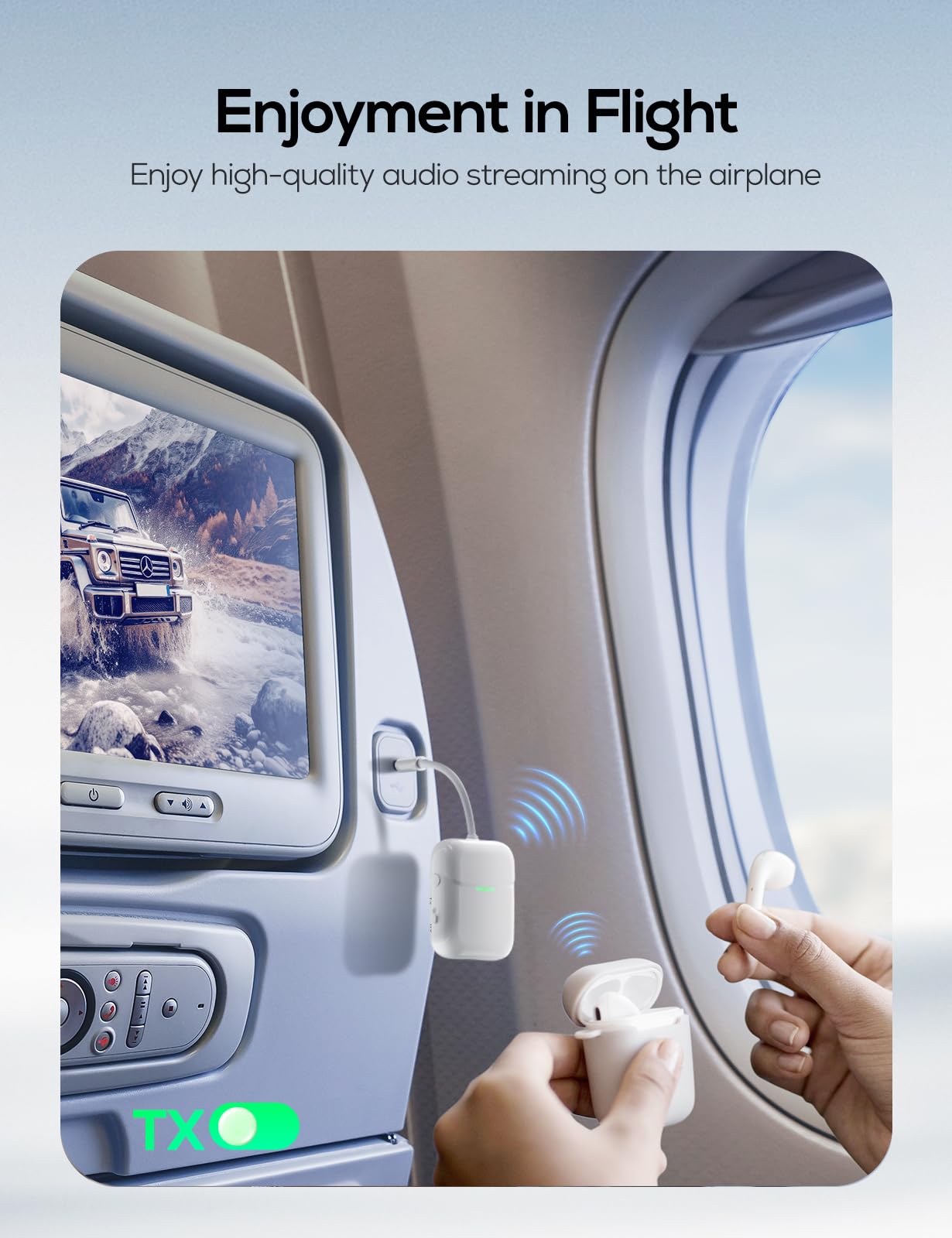 Nulaxy Bluetooth Transmitter Receiver For 2 Airpods Or Bt Devices, Bluetooth Wireless Transmitter For Headphones, 3.5Mm Aux Audio Jack Adapter For Airplane