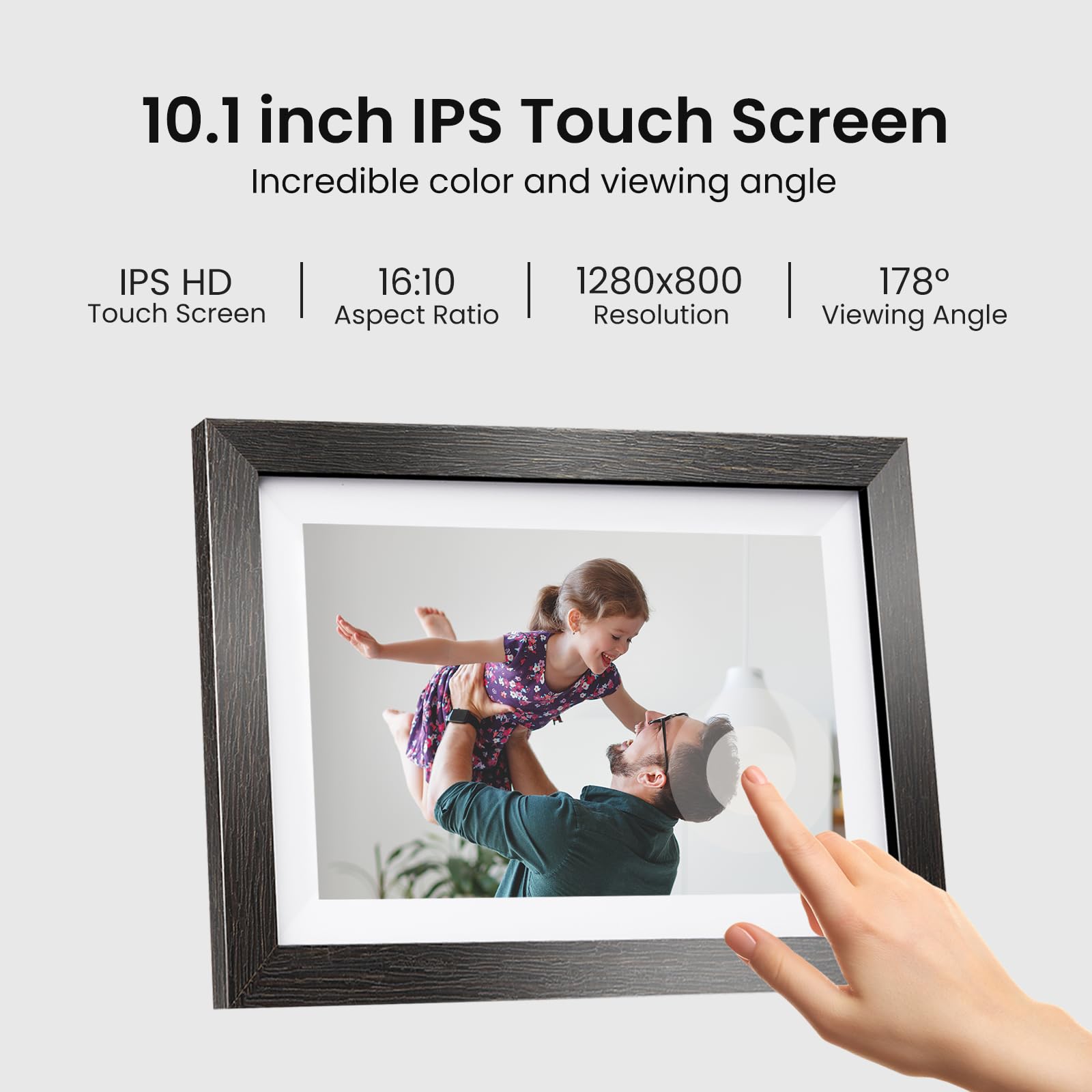 Bihiwoia 10.1'' Frameo Digital Picture Frame, 32Gb Wifi Digital Photo Frame, 1280X800 Ips Touch Screen, Auto Rotate, Slideshow,