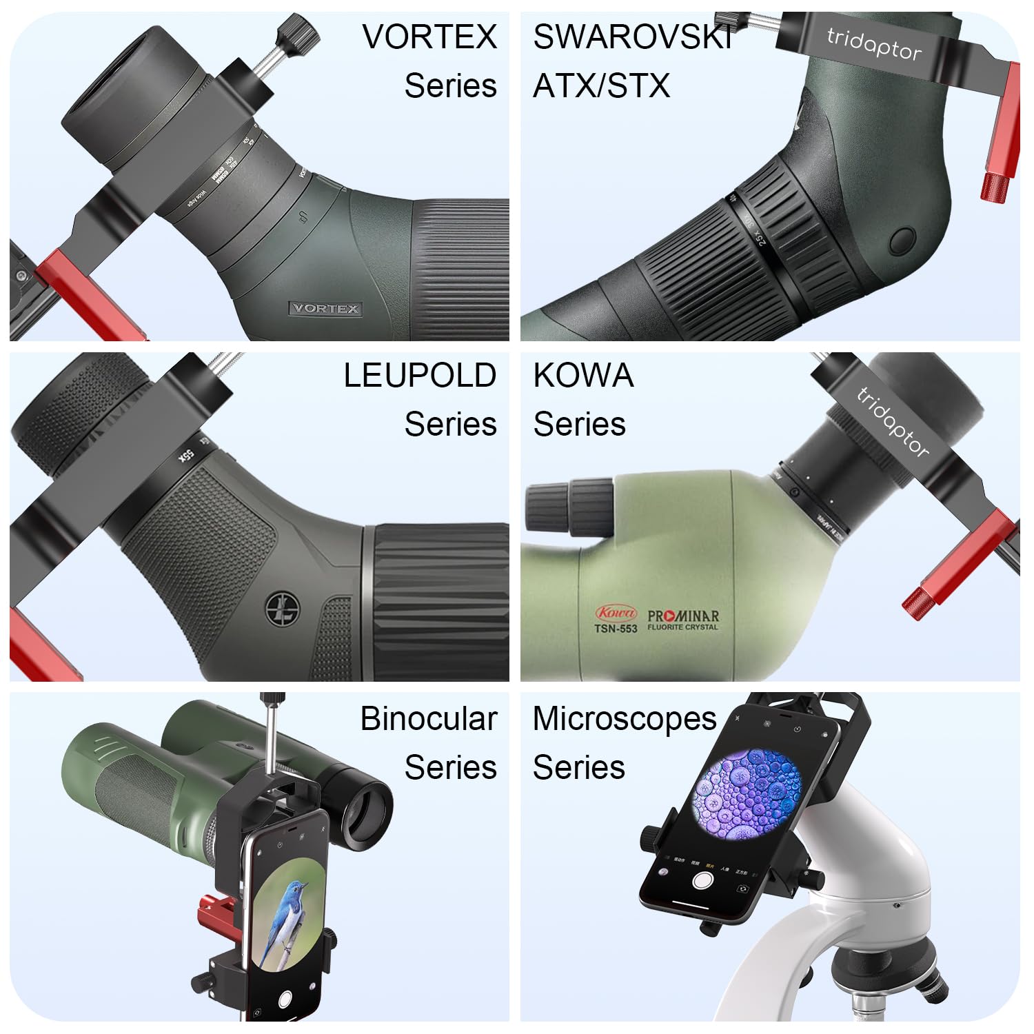Tridaptor - Universal Phone Scope Digiscoping Adapter|High-Precision Xyz Metal Telescope Mount 3-Axis Smartphone Holder For Spot