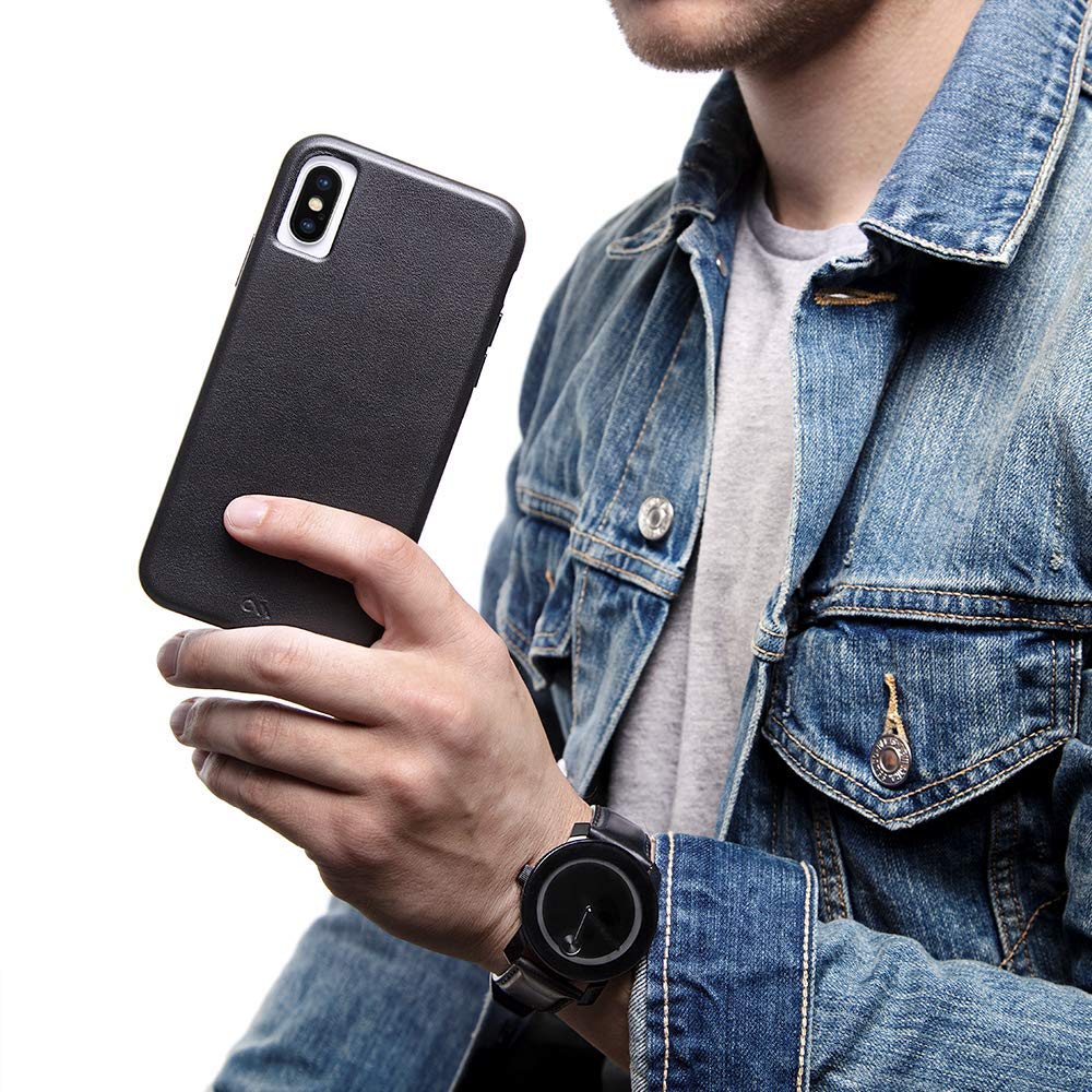 Case Mate   Iphone Xr Case   Barely There Leather   Iphone 6.1   Black Leather