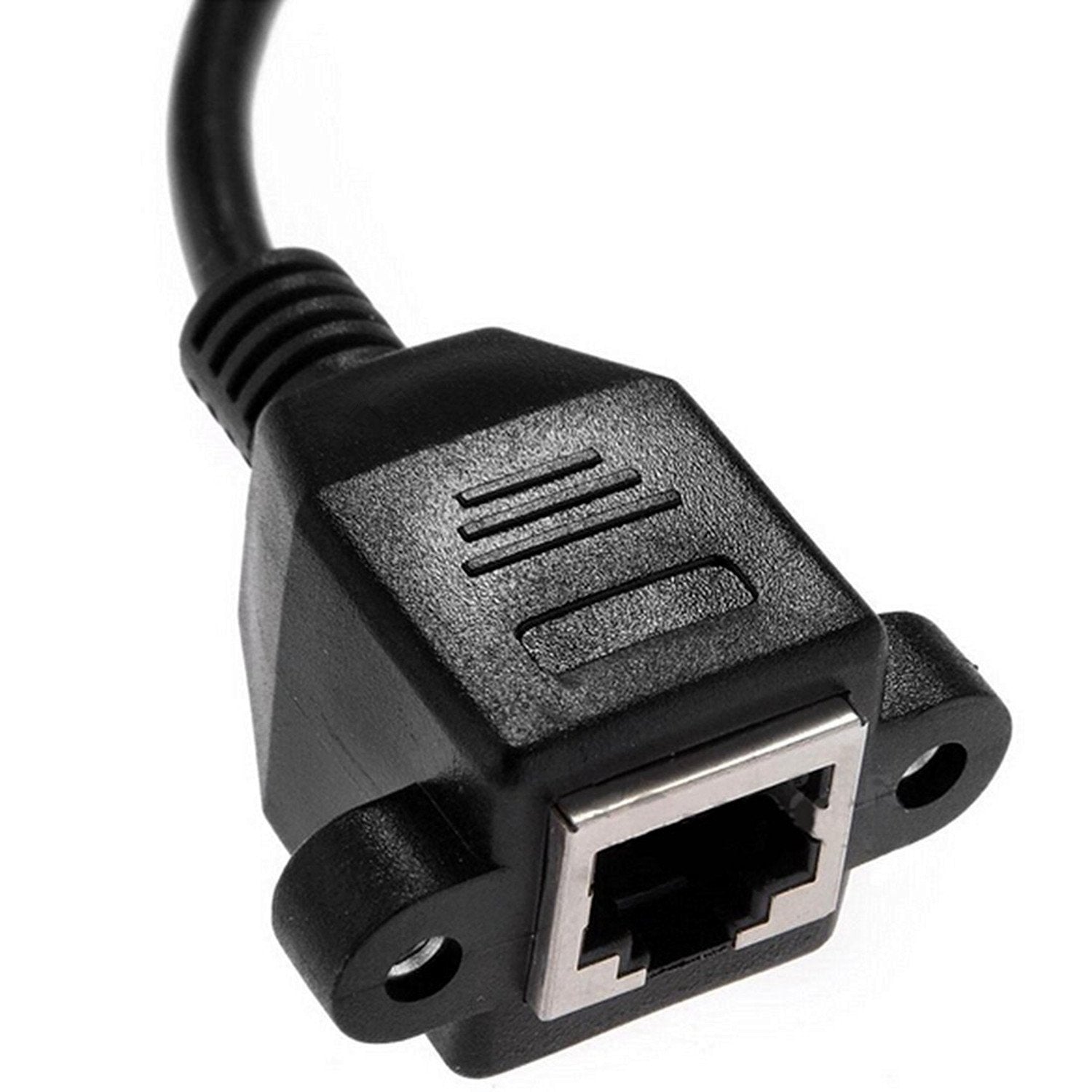 Anrank Ethernet Extension Cable, Ec45030Ak Rj45 Male To Female Ethernet Lan Network Extension Cable Black - 1Ft/0.3M