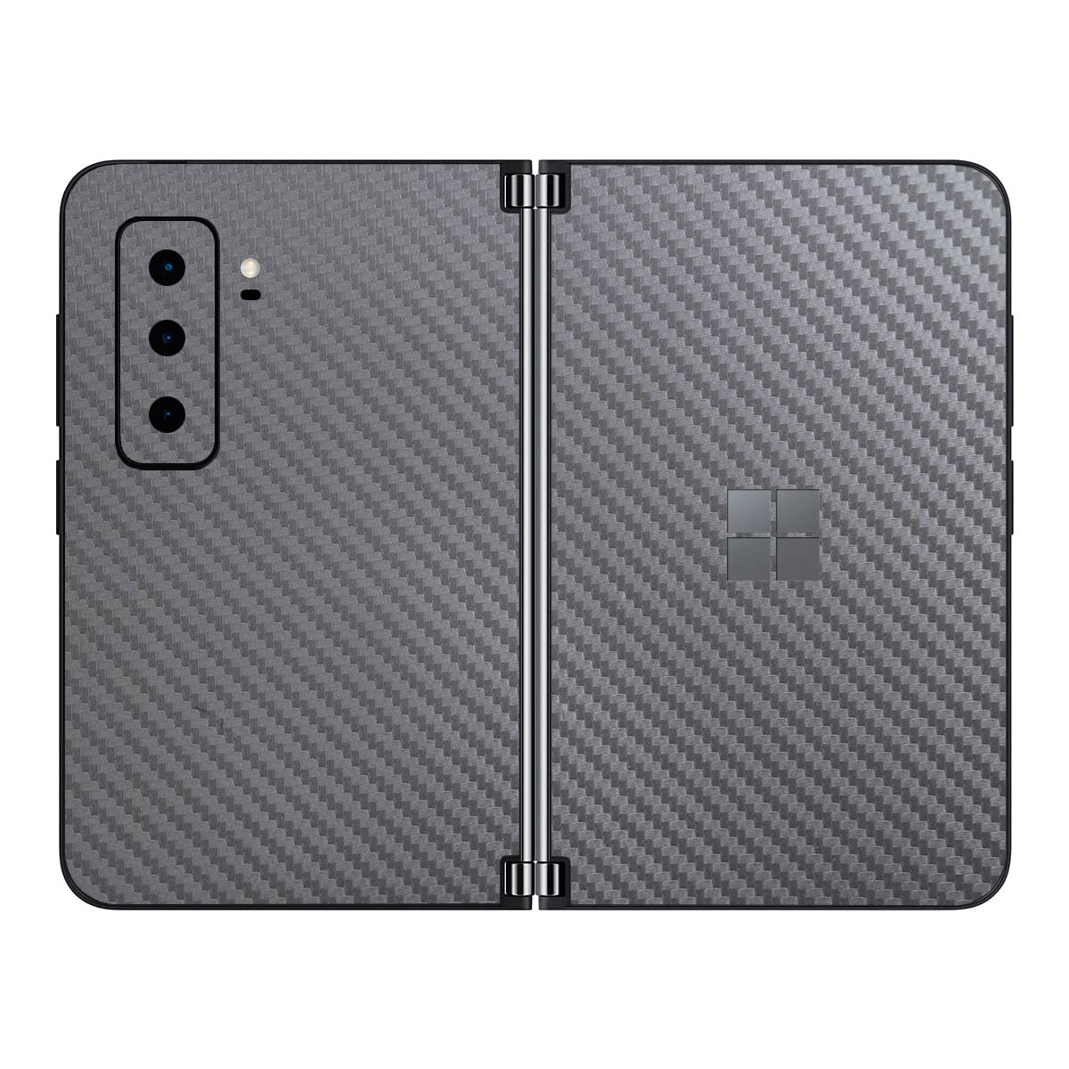SopiGuard Sticker Skin for 2021 Microsoft Surface Duo 2 2nd Gen Edge-to-Edge Front and Rear Panels Vinyl Decal (Carbon Gunmetal 