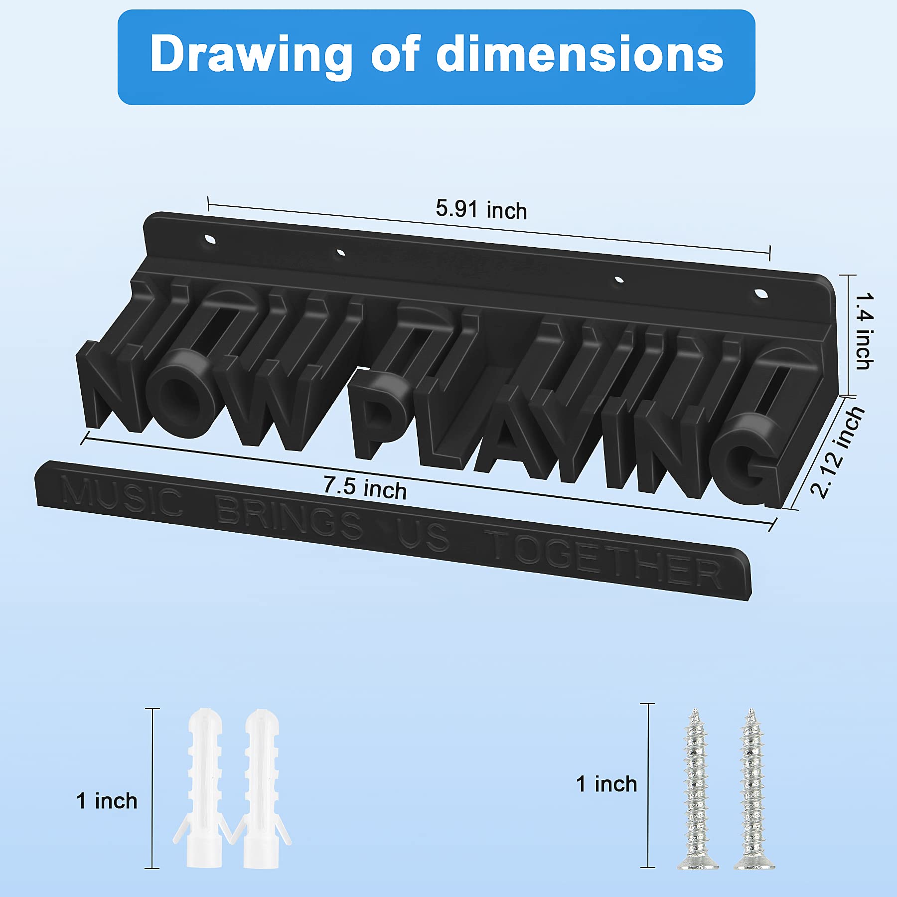 Aivwis Elegant Now Playing Vinyl Record Stand Wall Mount, Now Spinning Vinyl Record Shelf, For Wall Decor Of Home Or Office (Bla