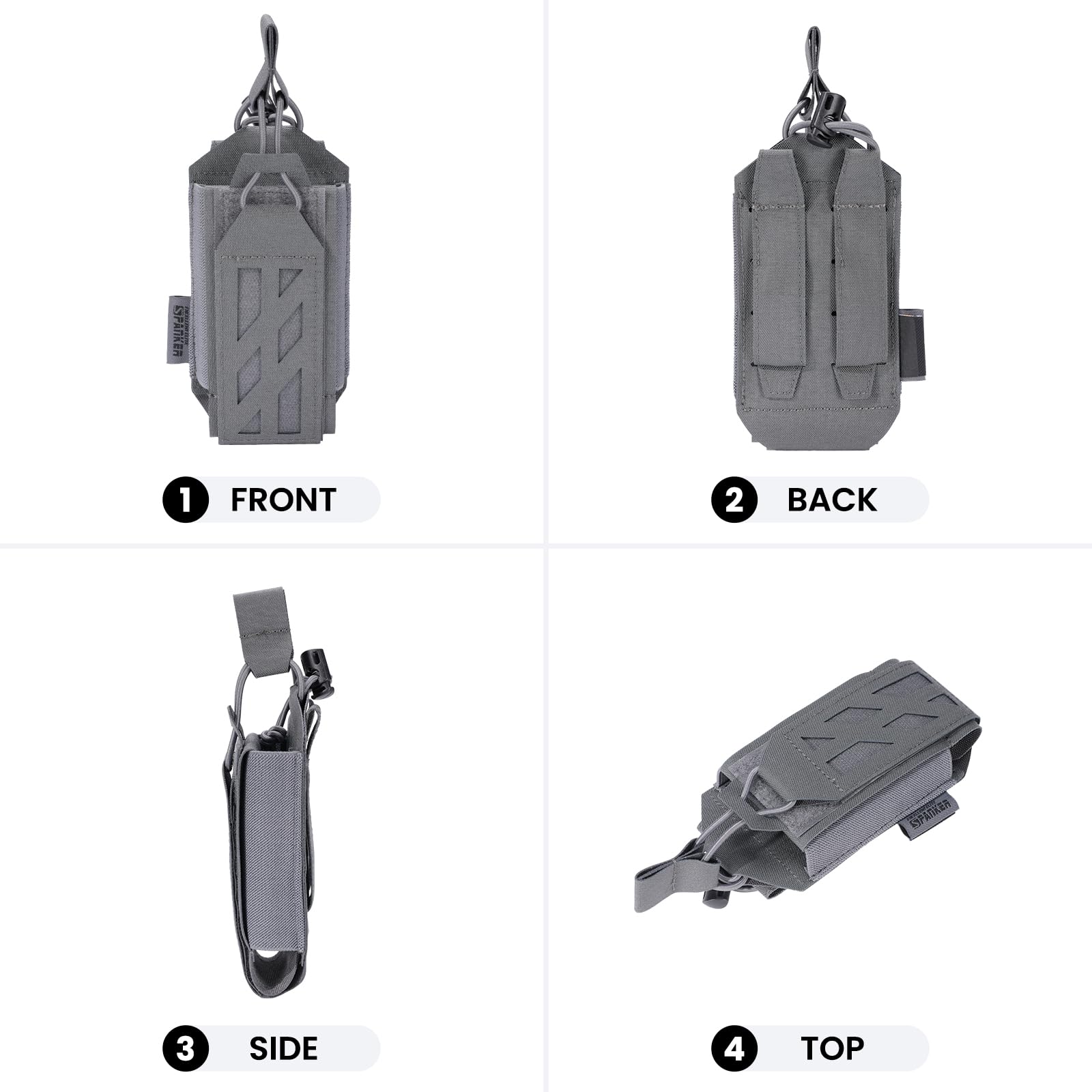 Excellent Elite Spanker Tactical Universal Radio Holster Holder Molle Radio Pouch Adjustable For Duty Belt,Vest For Two Ways Wal