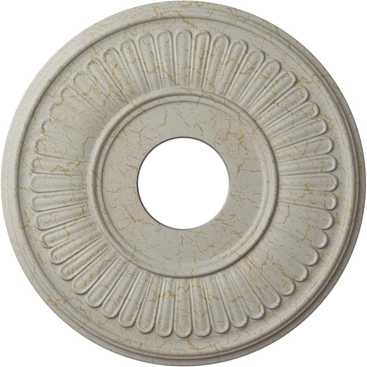 Ekena Millwork Berkshire Ceiling Medallion, Pot of Cream Crackle