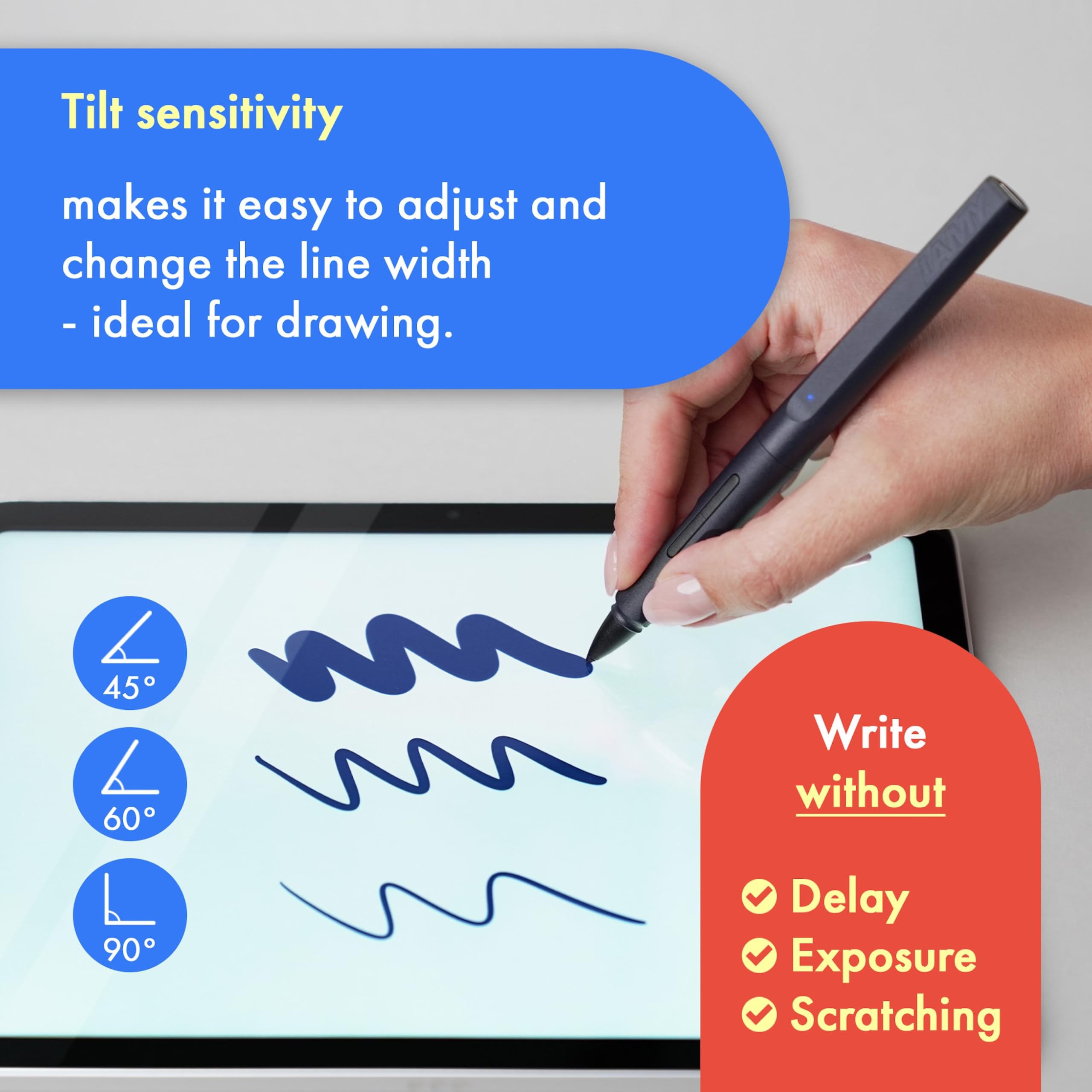 Lamy Safari Note+ White Ipad Pen   Stylus Pen With Palm Rejection, Tilt Sensitivity & Ergonomic Grip   Compatible With Various I