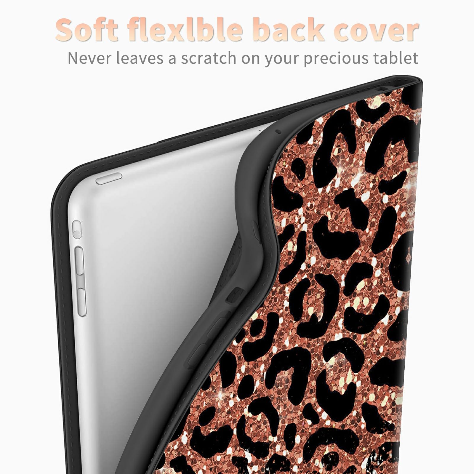 Leopard Glitter Case For All New Kindle Fire Hd 8 And Fire Hd 8 Plus Tablet (12Th/10Th Generation, 2022/2020 Release), Shockproo