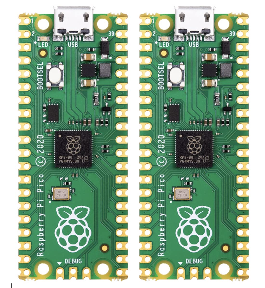 Raspberry Pi Pico Rp2040 Microcontroller   In Us Stock, Ready To Ship (2 Pack)
