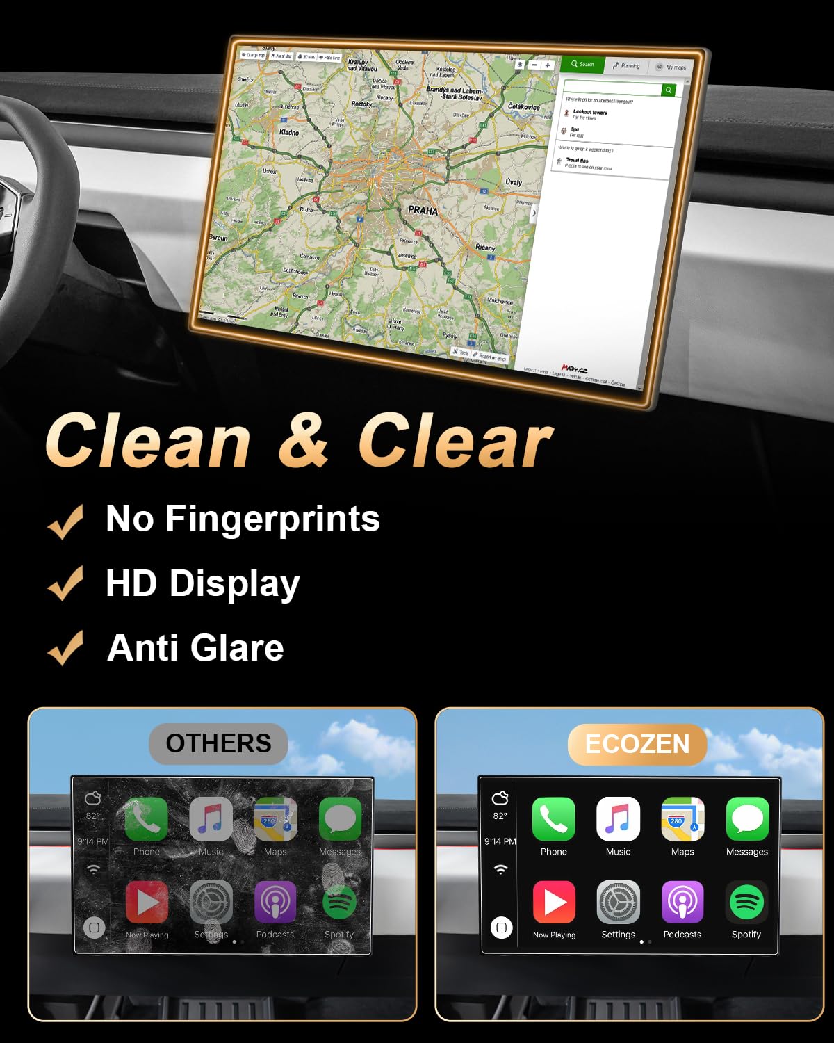 Ecozen Screen Protector For 2017 2025 Cadillac Xt5/2020 2025 Xt6, 8 Inch Navigation Hd 9H Tempered Glass Screen Protector For 20