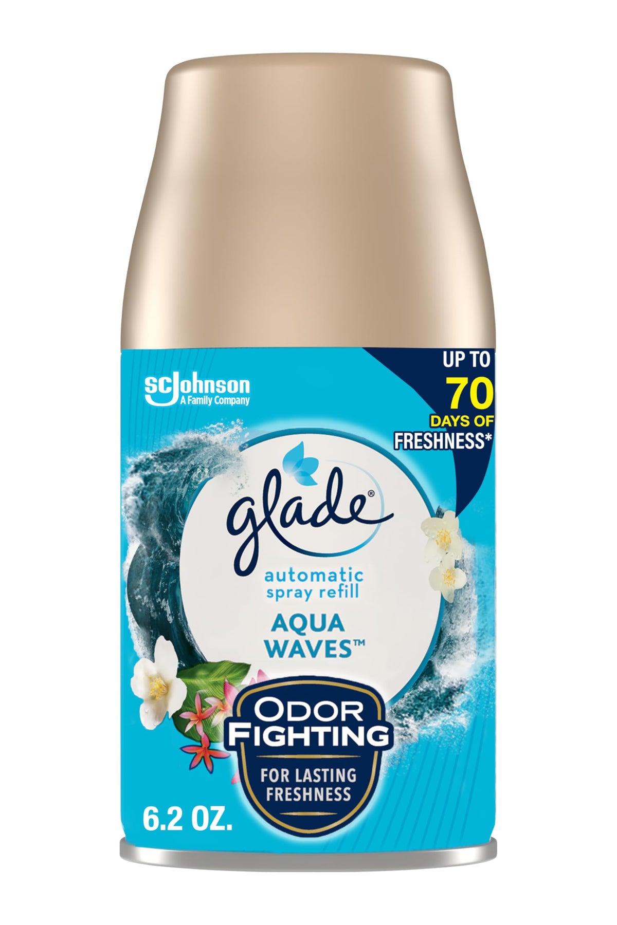 Glade Automatic Spray Refill, Air Freshener For Home And Bathroom, Aqua Waves, 6.2 Oz