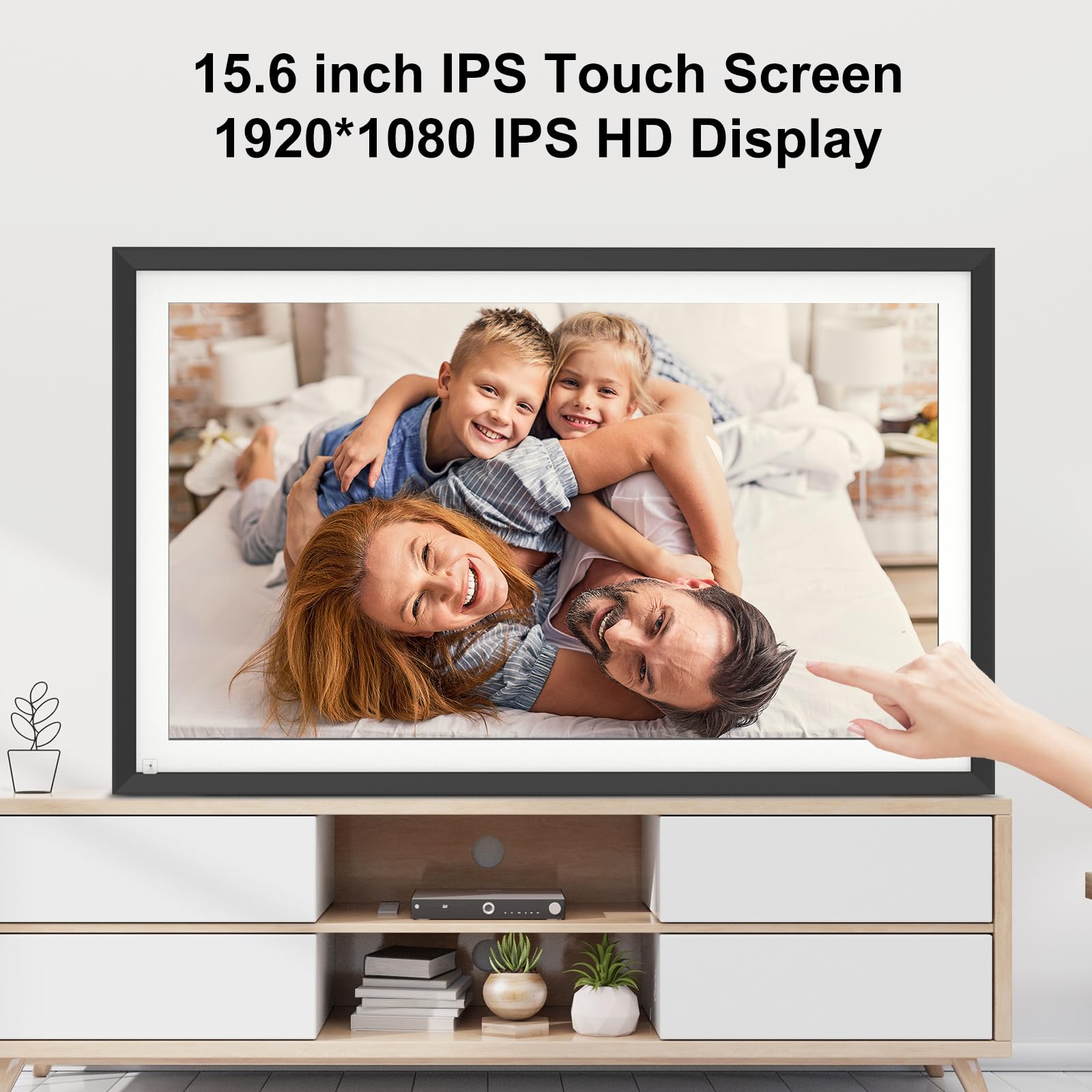 Large Digital Picture Frame 15.6-Inch-Wifi-Photo-Frame - 1920*1080 Fhd Touch Screen Digital Frame, 32Gb, Tabletop&Wall Mounted,