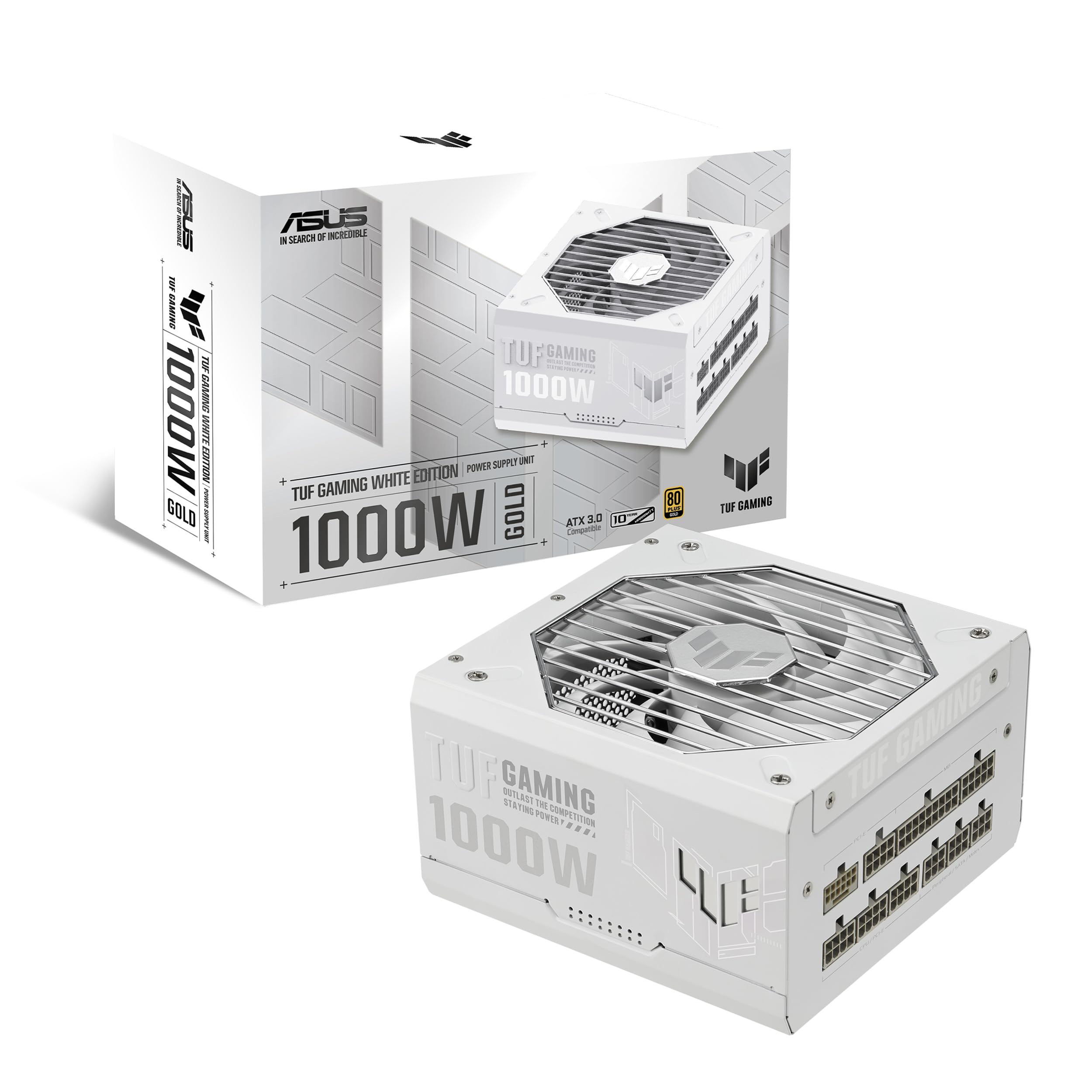 ASUS TUF Gaming 1000W Gold White Edition (1000 Watt, Fully Modular Power Supply, 80+ Gold Certified, MilitaryGrade Components, 