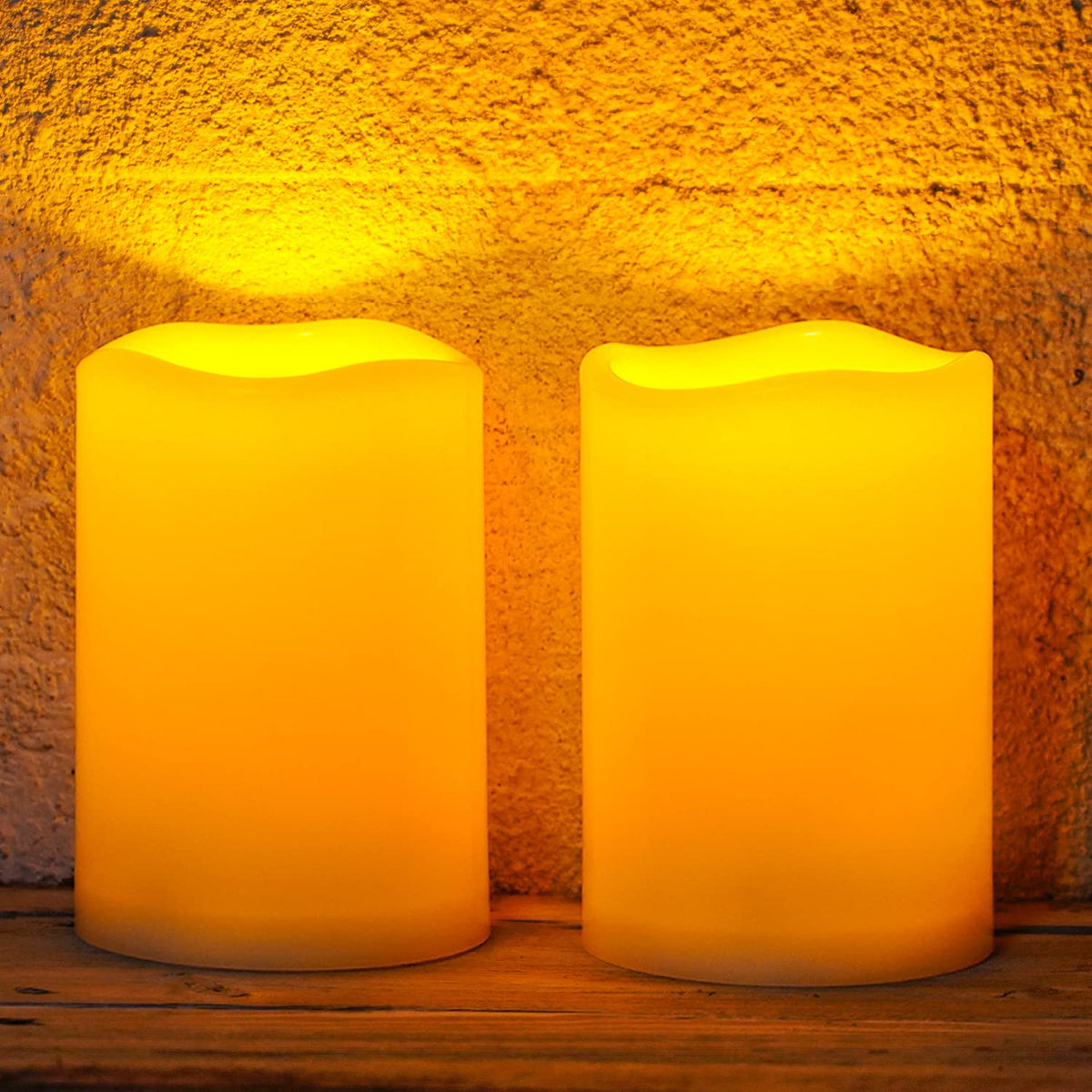Homemory 4''X6'' Large Solar Candles Outdoor Waterproof, Dusk To Dawn, Solar Powered Flameless Candles For Outdoor, Lanterns, Se