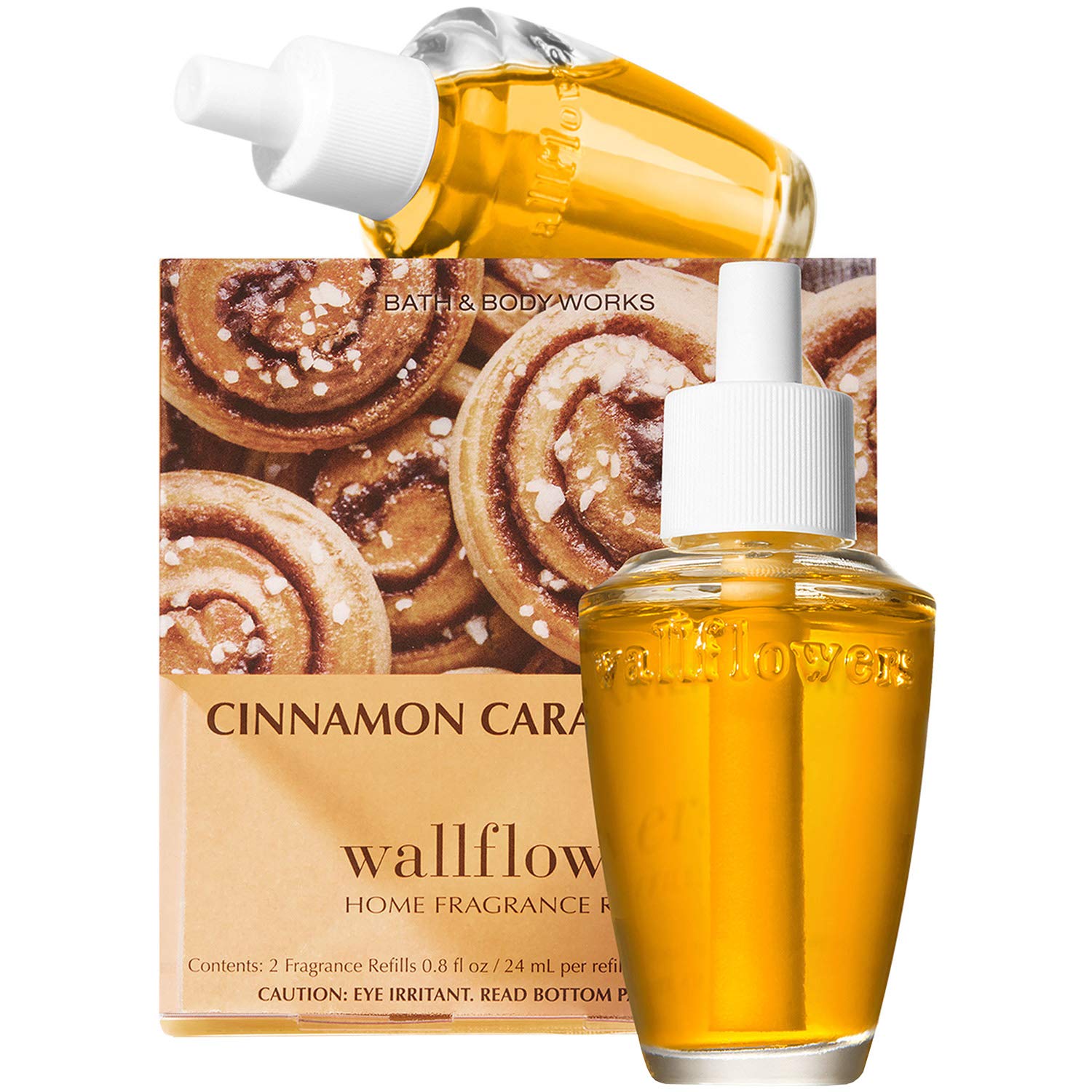 Bath And Body Works New Look! Cinnamon Caramel Swirl Wallflowers 2 Pack Refills