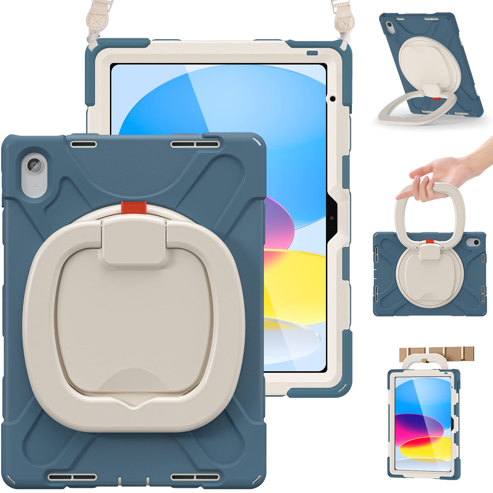 Braecn Case For Ipad 10Th Generation 2022 A2696 A2757 A2777 Heavy Duty Silicone Cover For Ipad 10.9 Inch  Screen Protector/Penci