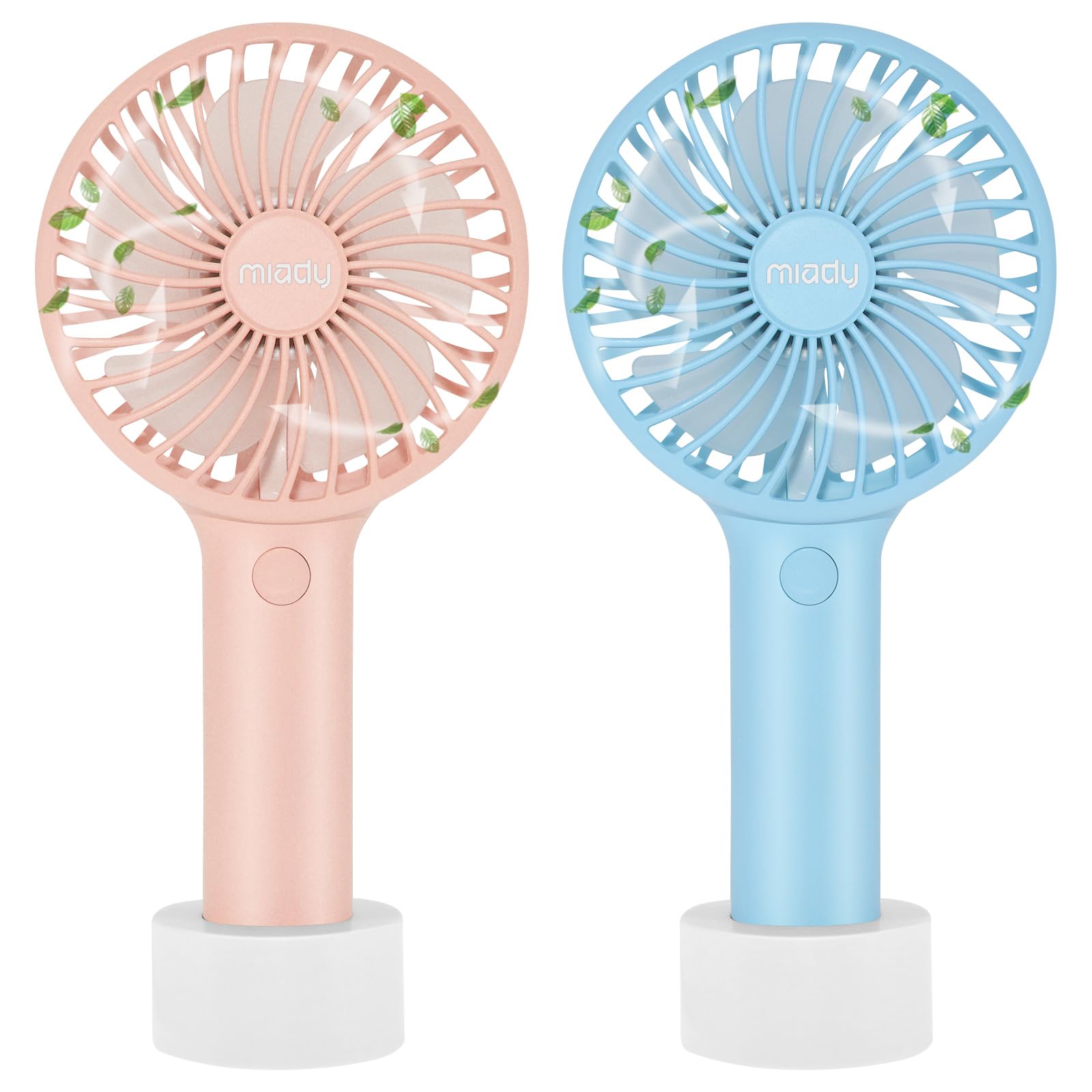 2 Pack Upgraded 5000Mah Portable Handheld Fan 3 Speed Mini Usb Strong Wind 7 20 Hours Runtime Personal Electric For Travel Office Outdoor (Cream Blue+Pink)