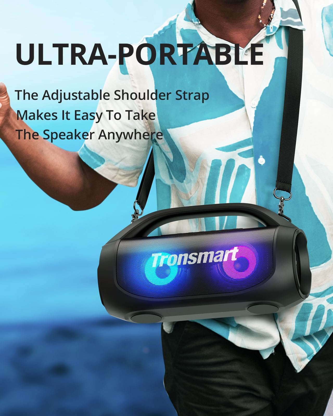 Tronsmart Bang SE Portable Bluetooth Speaker 40W IPX6 Waterproof LED Black Plastic